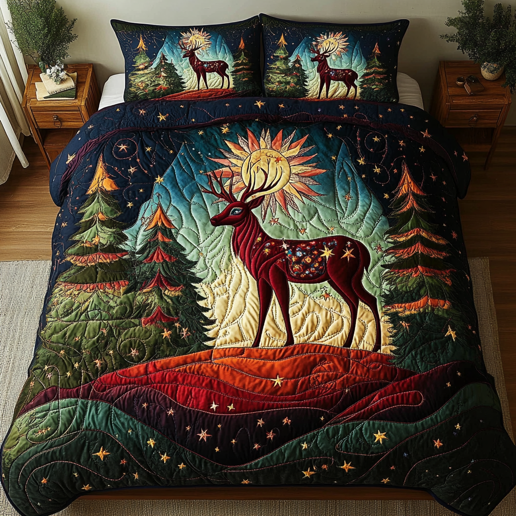 Nature Noble Quilted Bedding Set Deer Gifts For Him Nature Noble Quilted Bedding Set Deer Gifts For Him