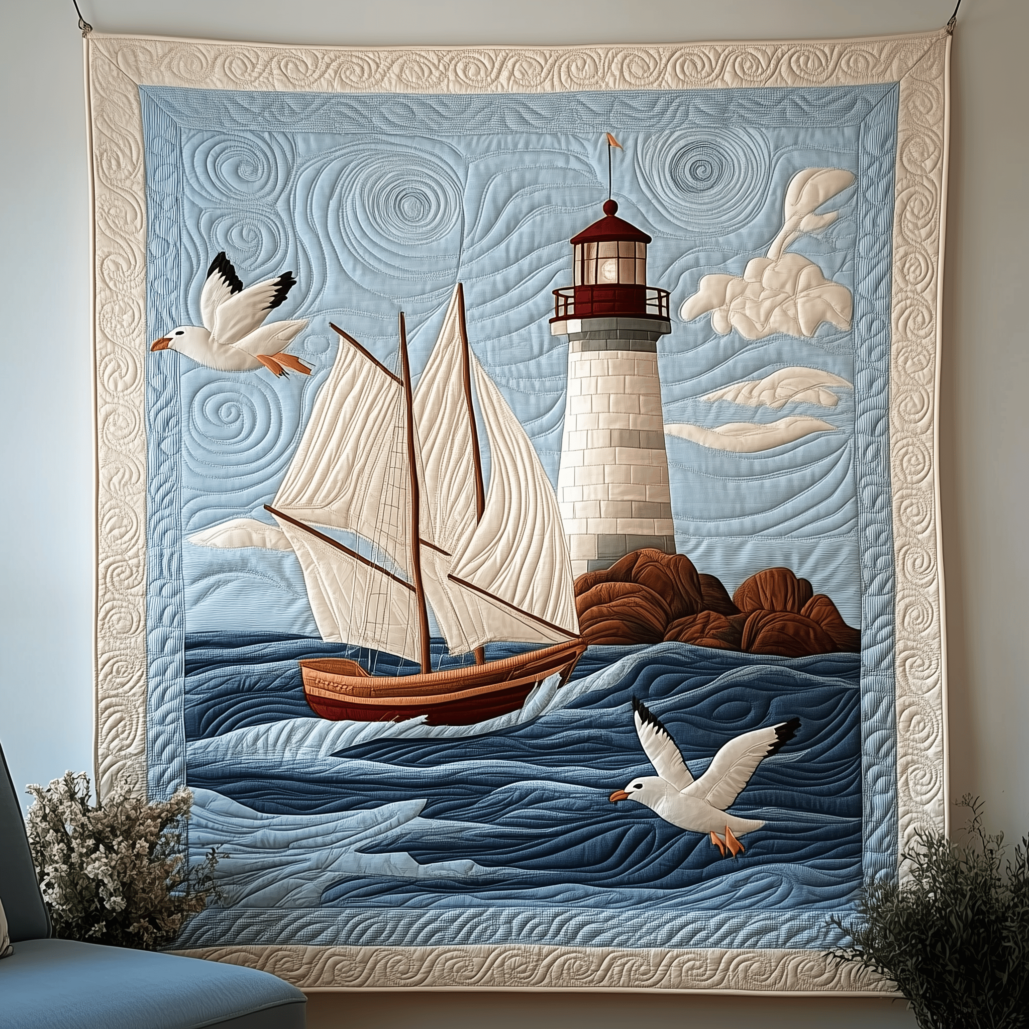 Nautical Life Quilted Blanket Feel the Luxury of a Blanket That Stands Out Nautical Life Quilted Blanket Feel the Luxury of a Blanket That Stands Out