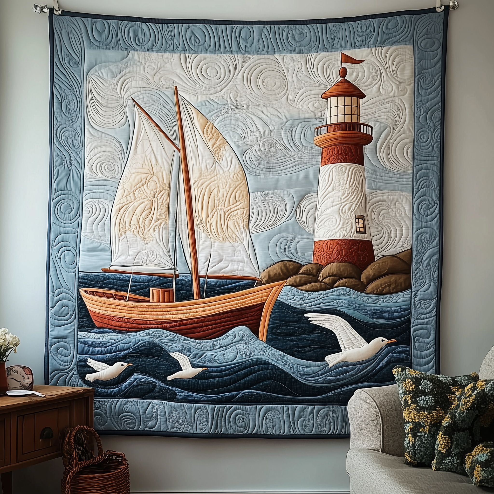 Nautical Life Quilted Blanket Nice Throw Blankets Lighthouse Gift Shop Nautical Life Quilted Blanket Nice Throw Blankets Lighthouse Gift Shop