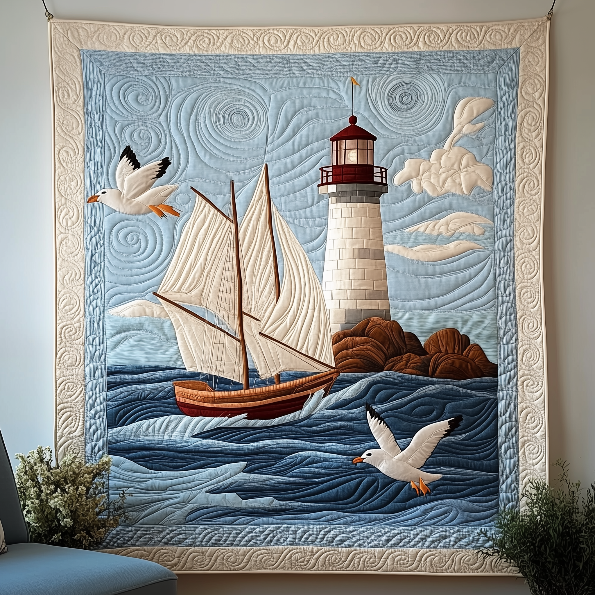 Nautical Life Quilted Blanket Throw Blankets For Couch Lighthouse Gifts For Mom Nautical Life Quilted Blanket Throw Blankets For Couch Lighthouse Gifts For Mom