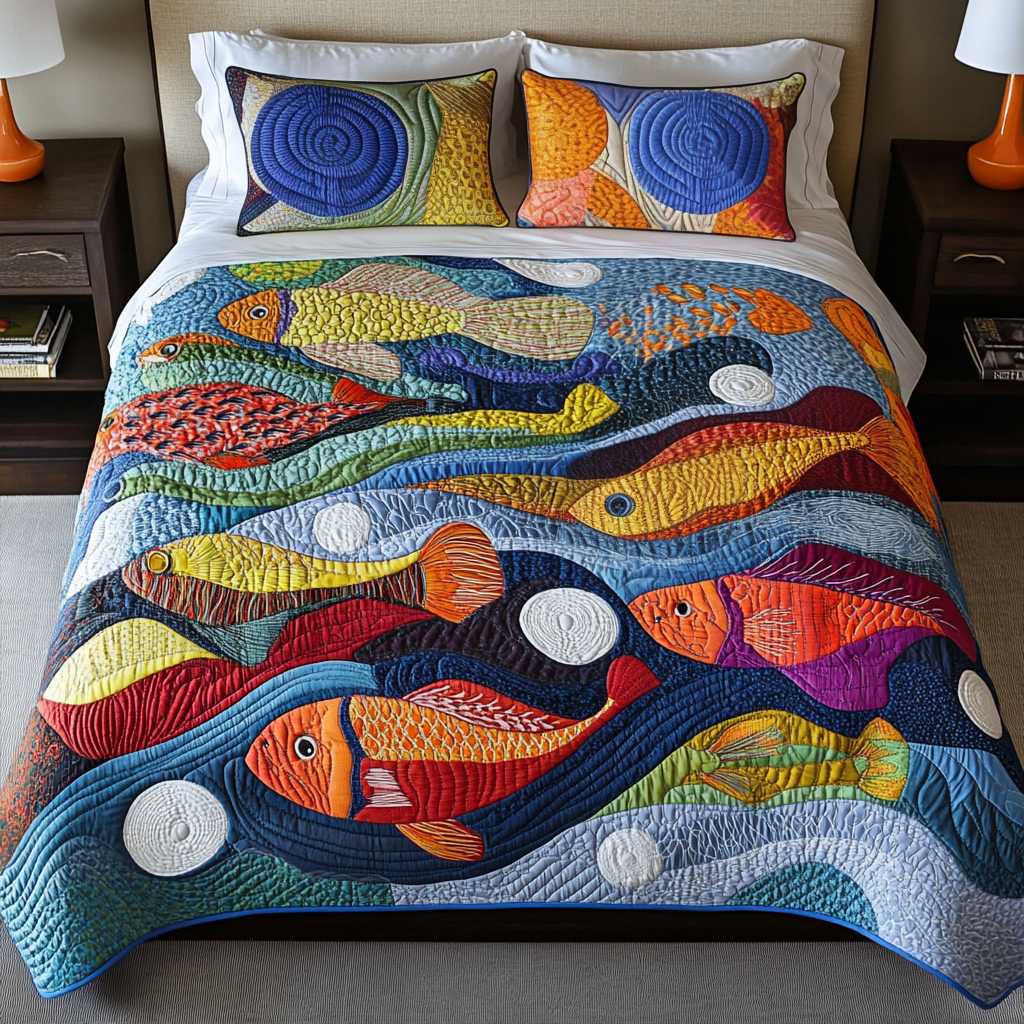 Nautical Whimsy Quilted Bedding Set Ocean Themed Gift Ideas Nautical Whimsy Quilted Bedding Set Ocean Themed Gift Ideas