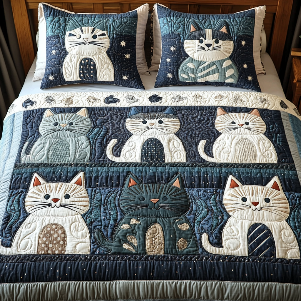 Nebula Whiskers Quilted Bedding Set Cat Presents Nebula Whiskers Quilted Bedding Set Cat Presents