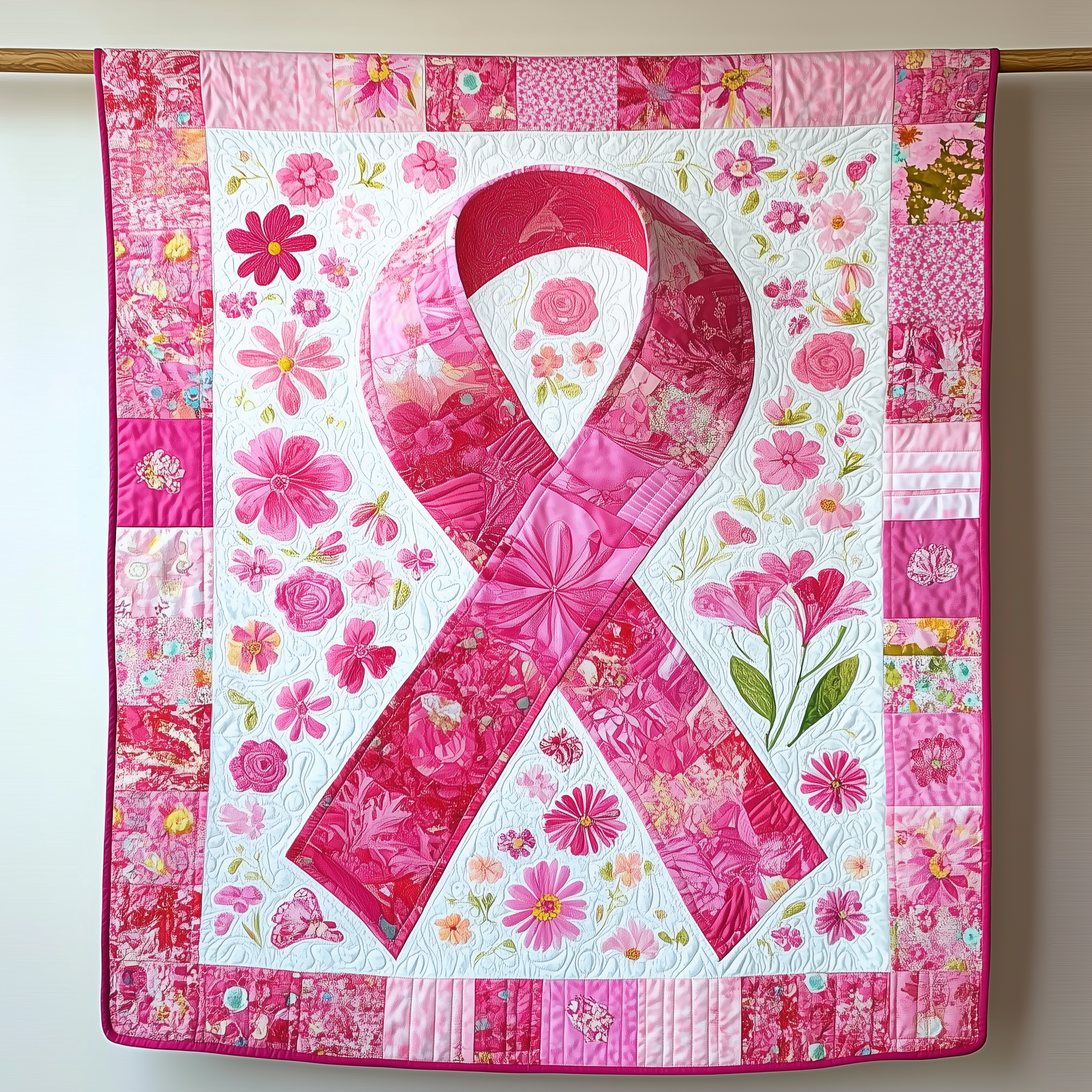 Never Give Up Breast Cancer Ribbon Quilted Blanket A Blanket for Every Season and Every Mood Never Give Up Breast Cancer Ribbon Quilted Blanket A Blanket for Every Season and Every Mood