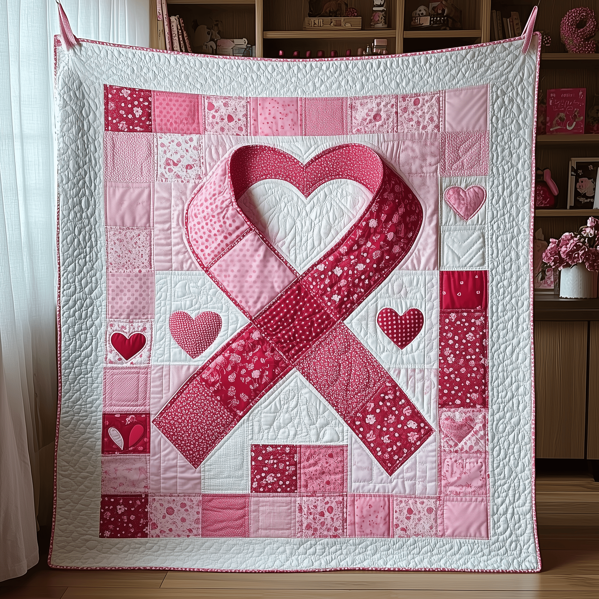 Never Give Up Breast Cancer Ribbon Quilted Blanket Feel the Versatility of a Blanket That Adapts to You Never Give Up Breast Cancer Ribbon Quilted Blanket Feel the Versatility of a Blanket That Adapts to You