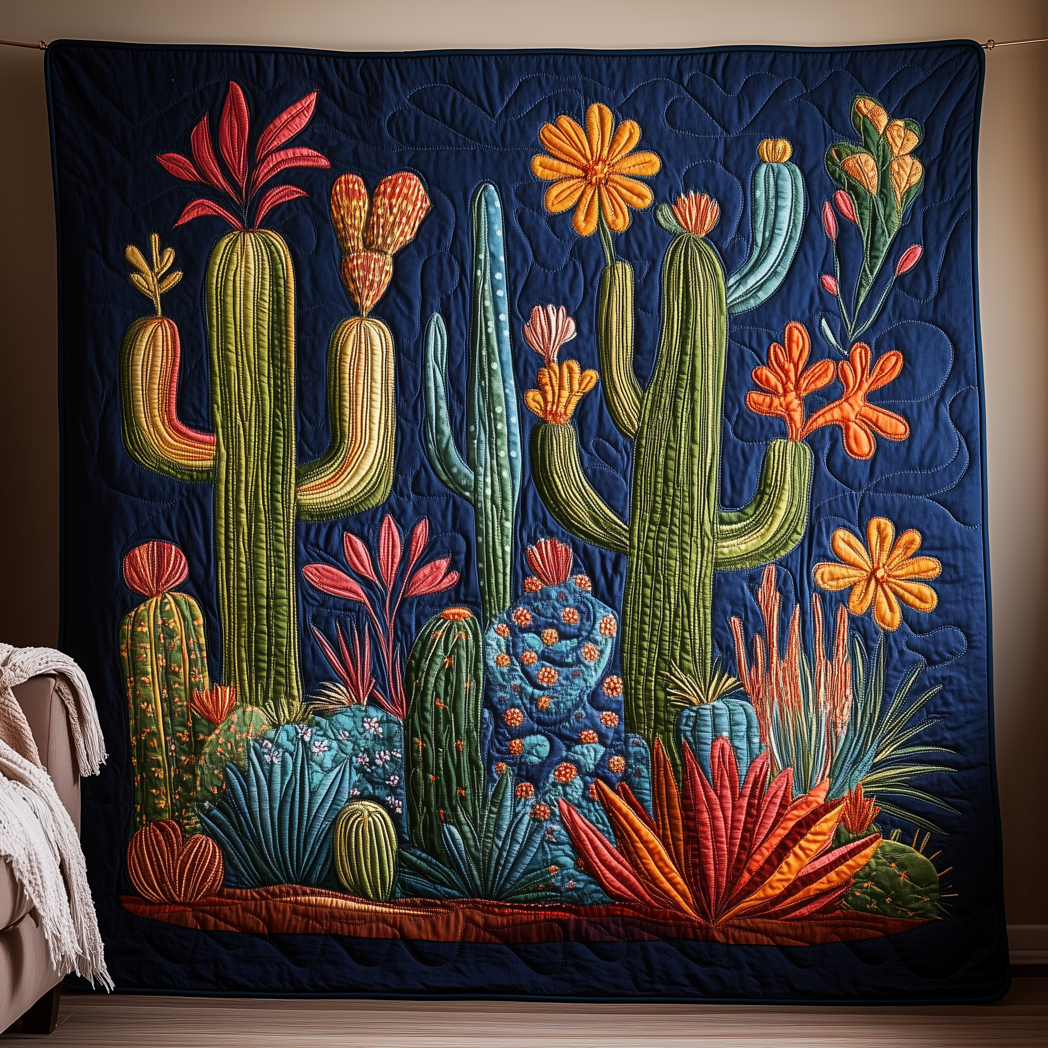 Night Blooming Cactus Quilted Blanket Best Throw Blanket Ideas For Mother' Day Gifts Night Blooming Cactus Quilted Blanket Best Throw Blanket Ideas For Mother' Day Gifts