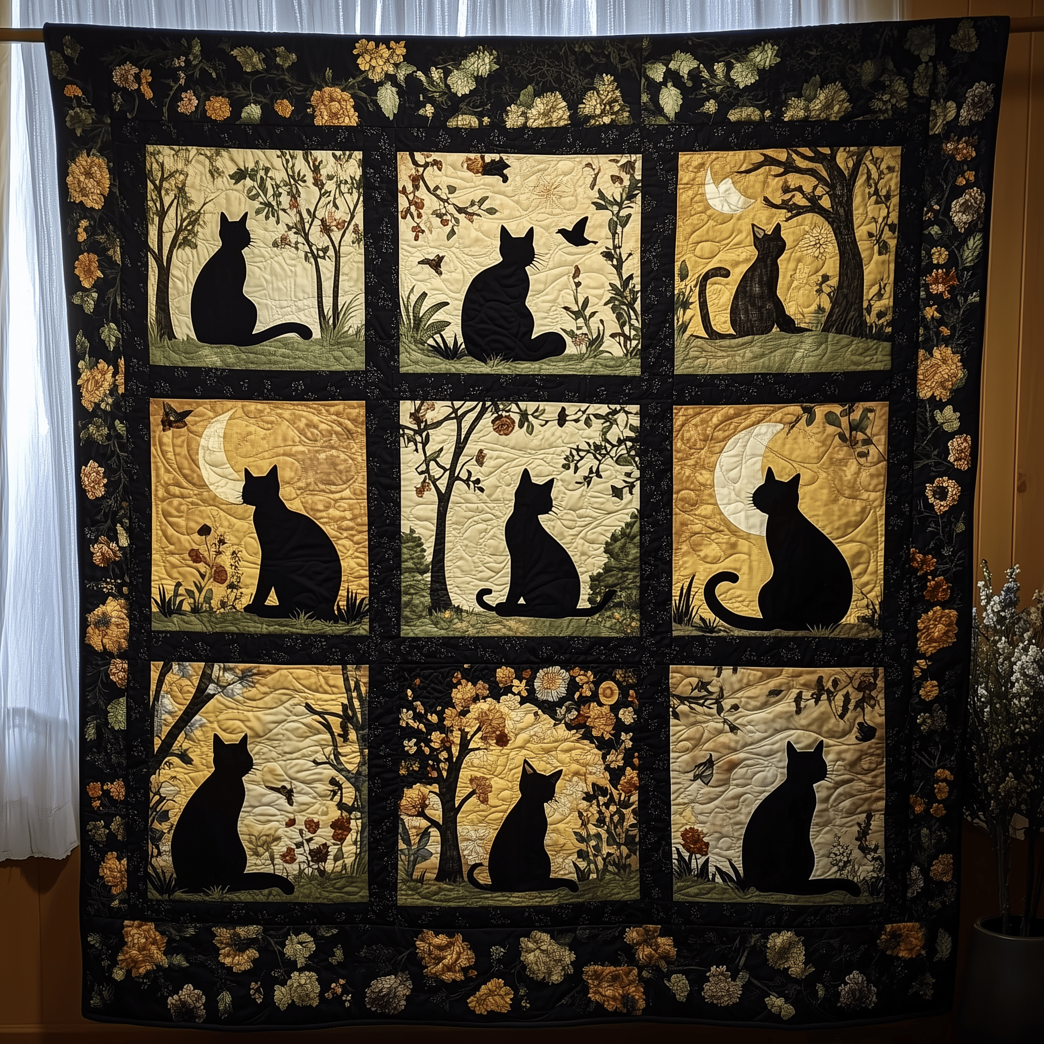 Night Cat Quilted Blanket Bring the Family Together with a Blanket Everyone Loves Night Cat Quilted Blanket Bring the Family Together with a Blanket Everyone Loves