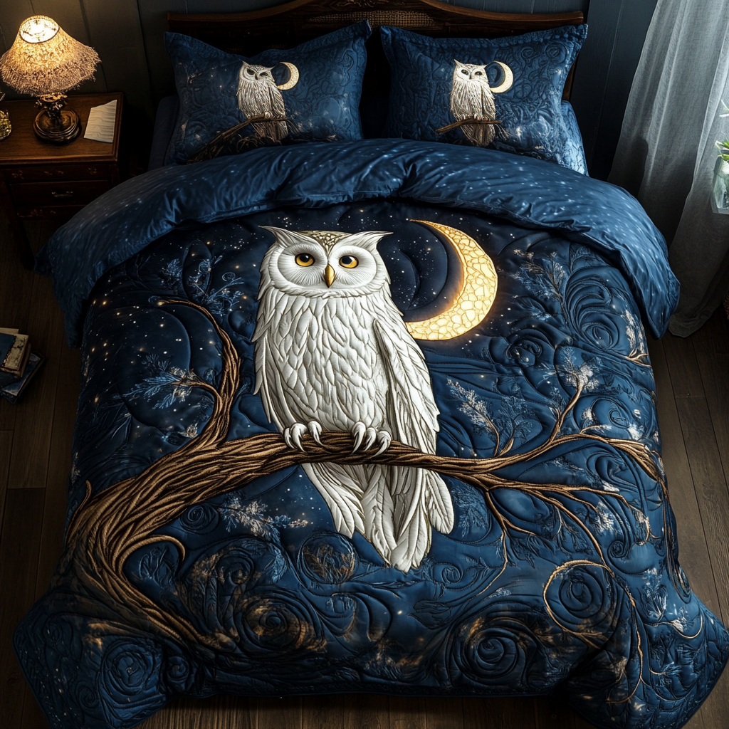 Nighttime Guardian Quilted Bedding Set Owl Gifts For Women Nighttime Guardian Quilted Bedding Set Owl Gifts For Women