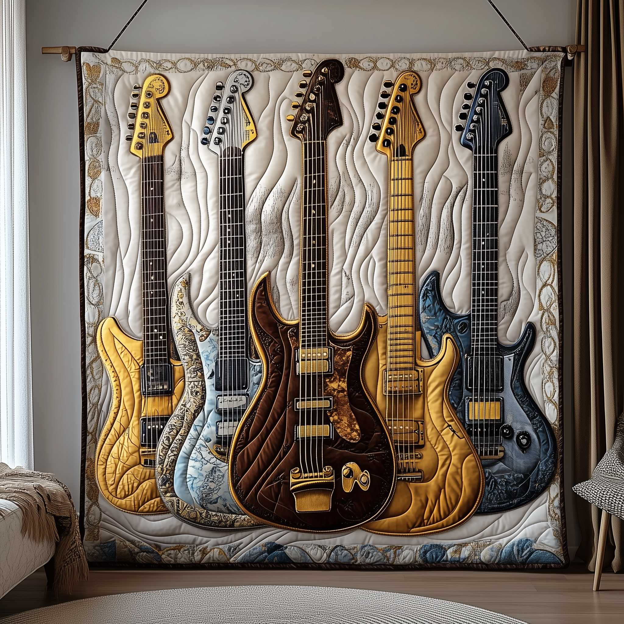 Noble Guitar Quilted Blanket Best Throw Blanket Best Gift Ideas For Guitar Players Noble Guitar Quilted Blanket Best Throw Blanket Best Gift Ideas For Guitar Players