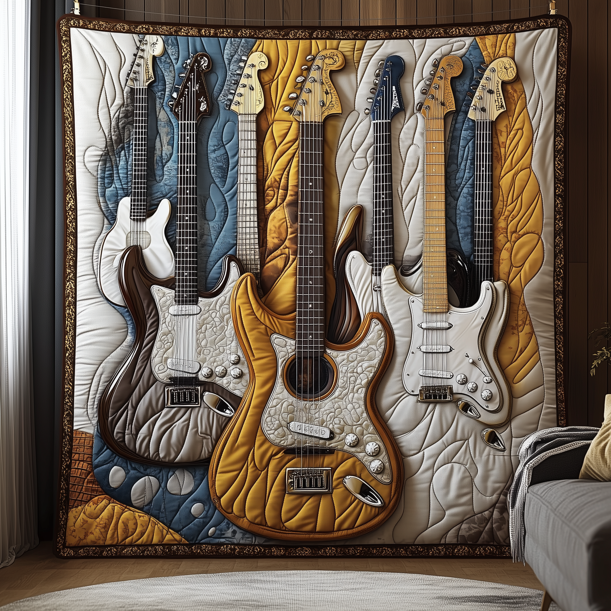 Noble Guitar Quilted Blanket Best Throw Blanket Christmas Presents For Guitarists Noble Guitar Quilted Blanket Best Throw Blanket Christmas Presents For Guitarists