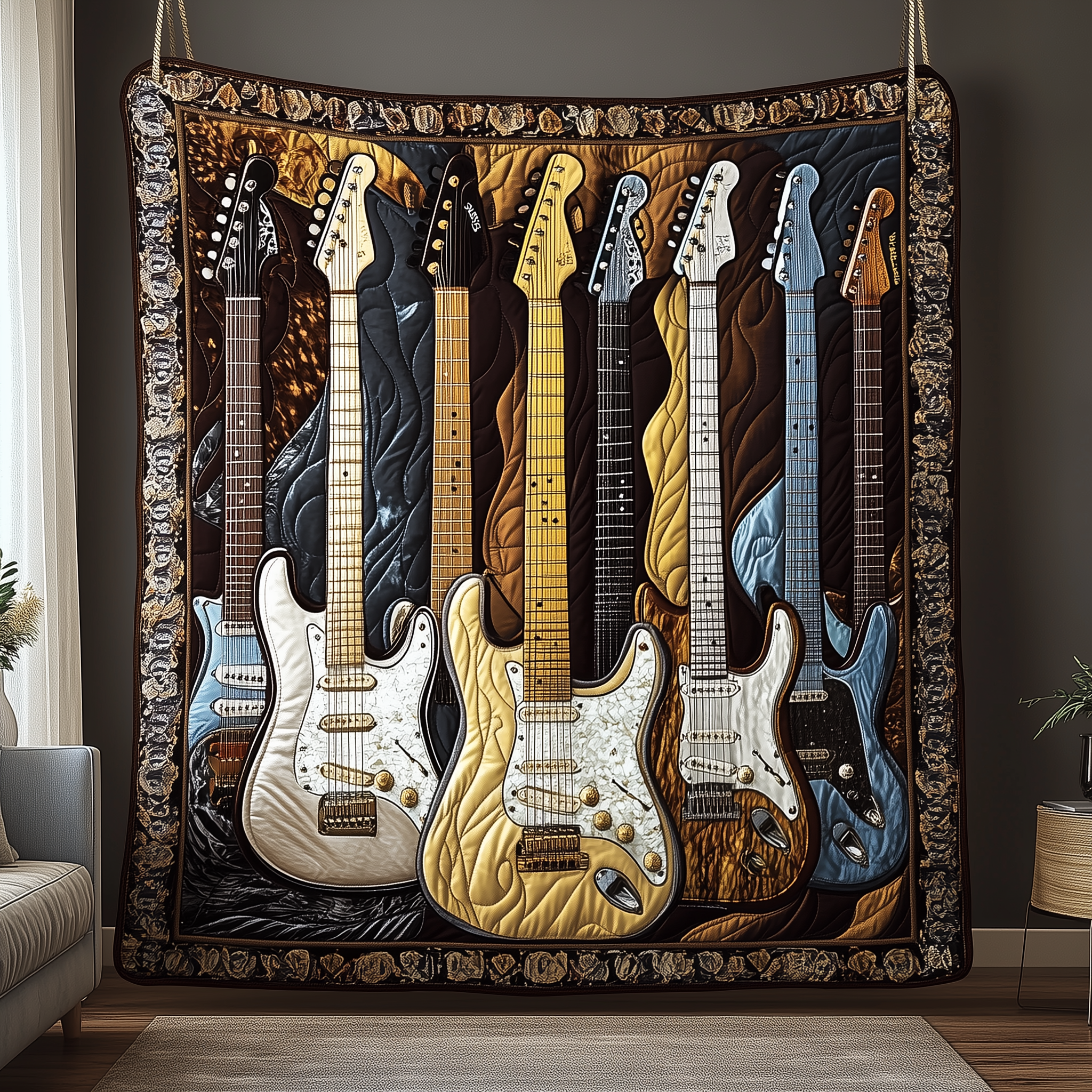 Noble Guitar Quilted Blanket Best Throw Blanket Gifts For Electric Guitar Players Noble Guitar Quilted Blanket Best Throw Blanket Gifts For Electric Guitar Players