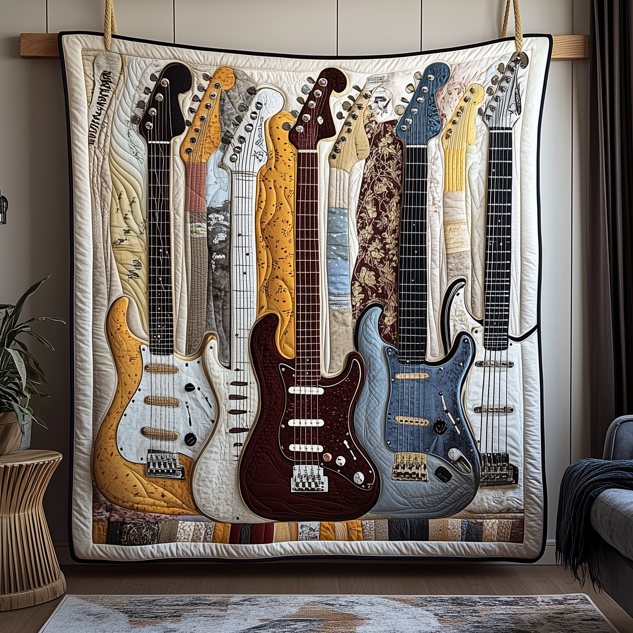 Noble Guitar Quilted Blanket Best Throw Blanket Good Gifts For Guitar Players Noble Guitar Quilted Blanket Best Throw Blanket Good Gifts For Guitar Players
