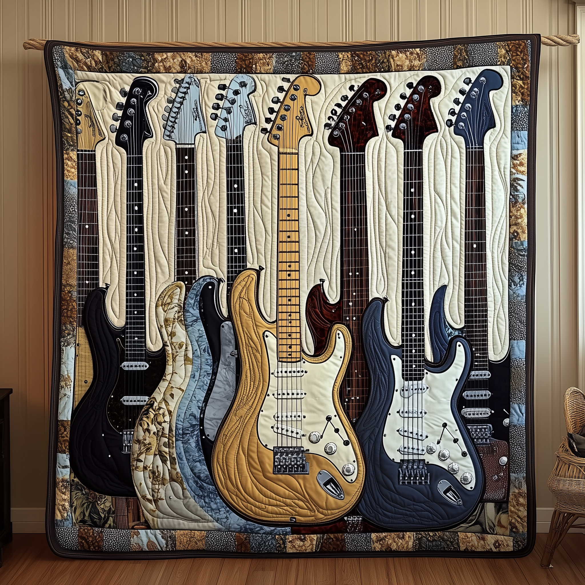 Noble Guitar Quilted Blanket Best Throw Blanket Good Presents For Guitar Players Noble Guitar Quilted Blanket Best Throw Blanket Good Presents For Guitar Players