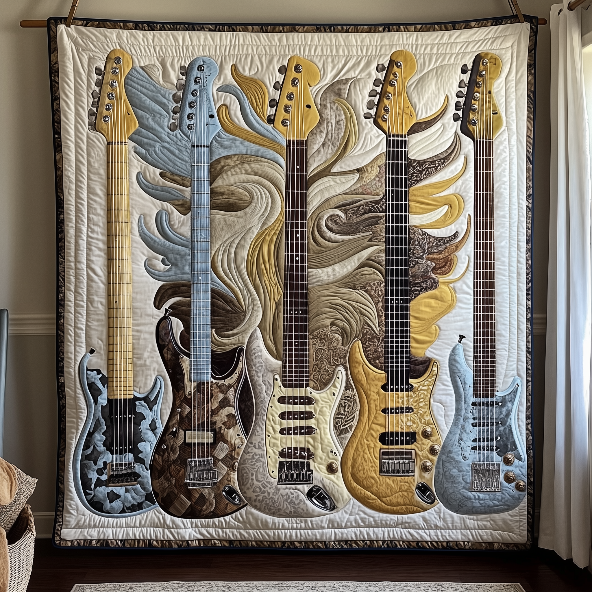 Noble Guitar Quilted Blanket Best Throw Blanket Perfect Gift For Guitar Player Noble Guitar Quilted Blanket Best Throw Blanket Perfect Gift For Guitar Player