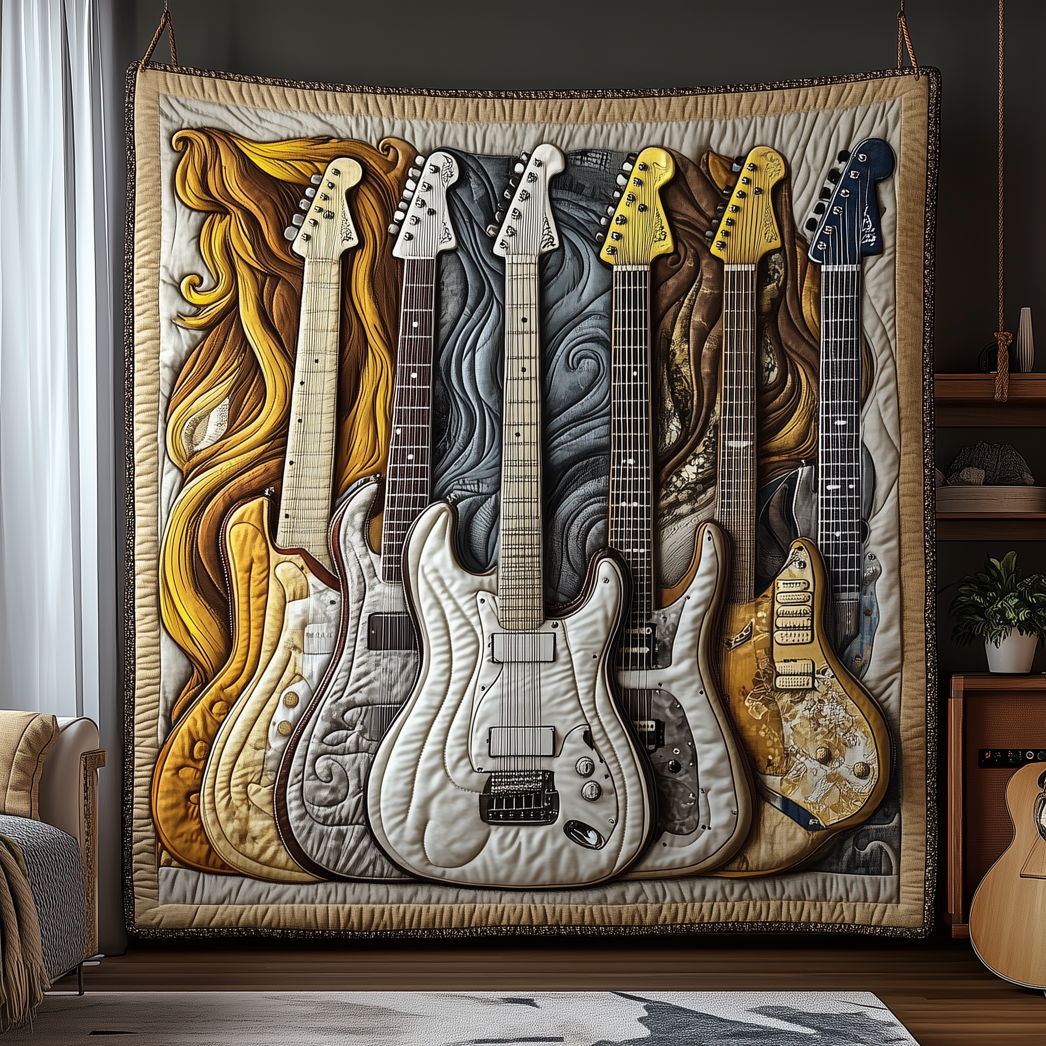 Noble Guitar Quilted Blanket Best Throw Blanket Present Ideas For Guitarists Noble Guitar Quilted Blanket Best Throw Blanket Present Ideas For Guitarists