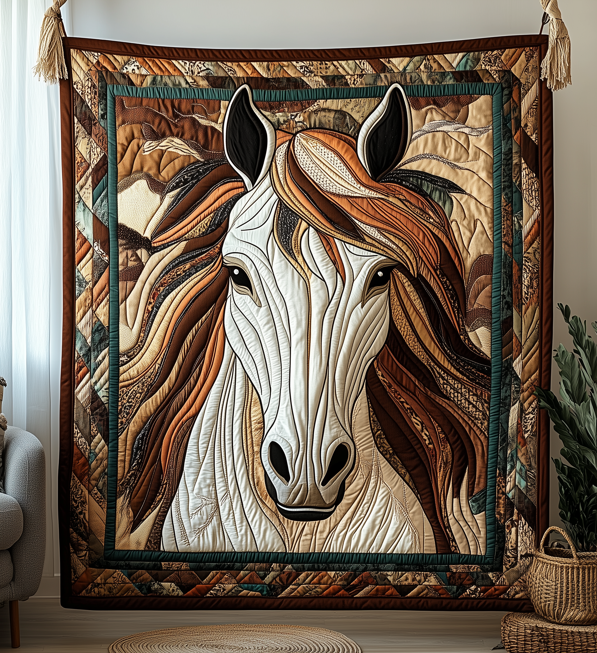Noble Horse Quilted Blanket Cute Unique Blanket Item Merch Unique Horse Gifts For Ladies Noble Horse Quilted Blanket Cute Unique Blanket Item Merch Unique Horse Gifts For Ladies