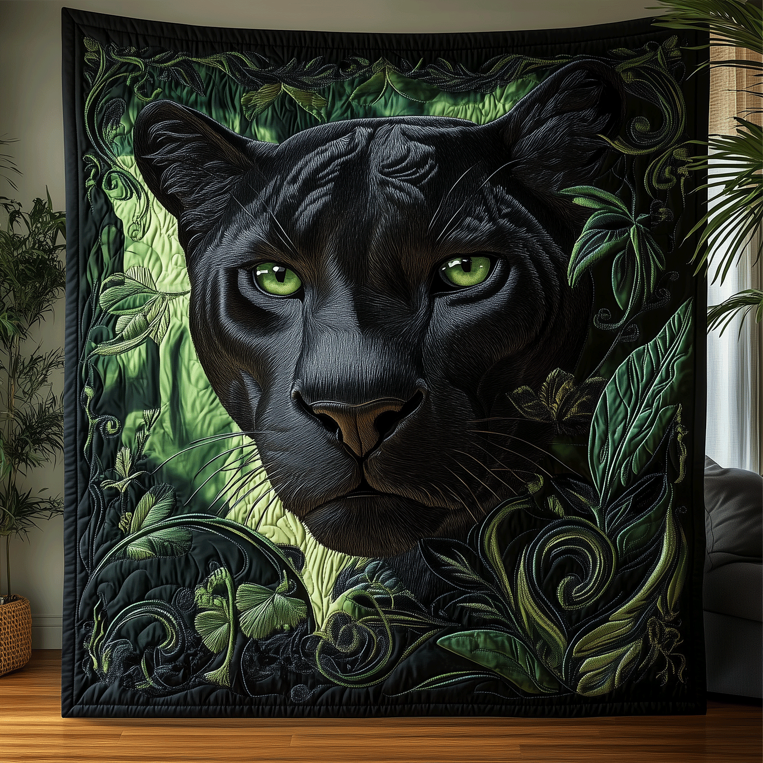 Nocturnal Panther Quilted Blanket Dad And Daughter Gifts Nocturnal Panther Quilted Blanket Dad And Daughter Gifts