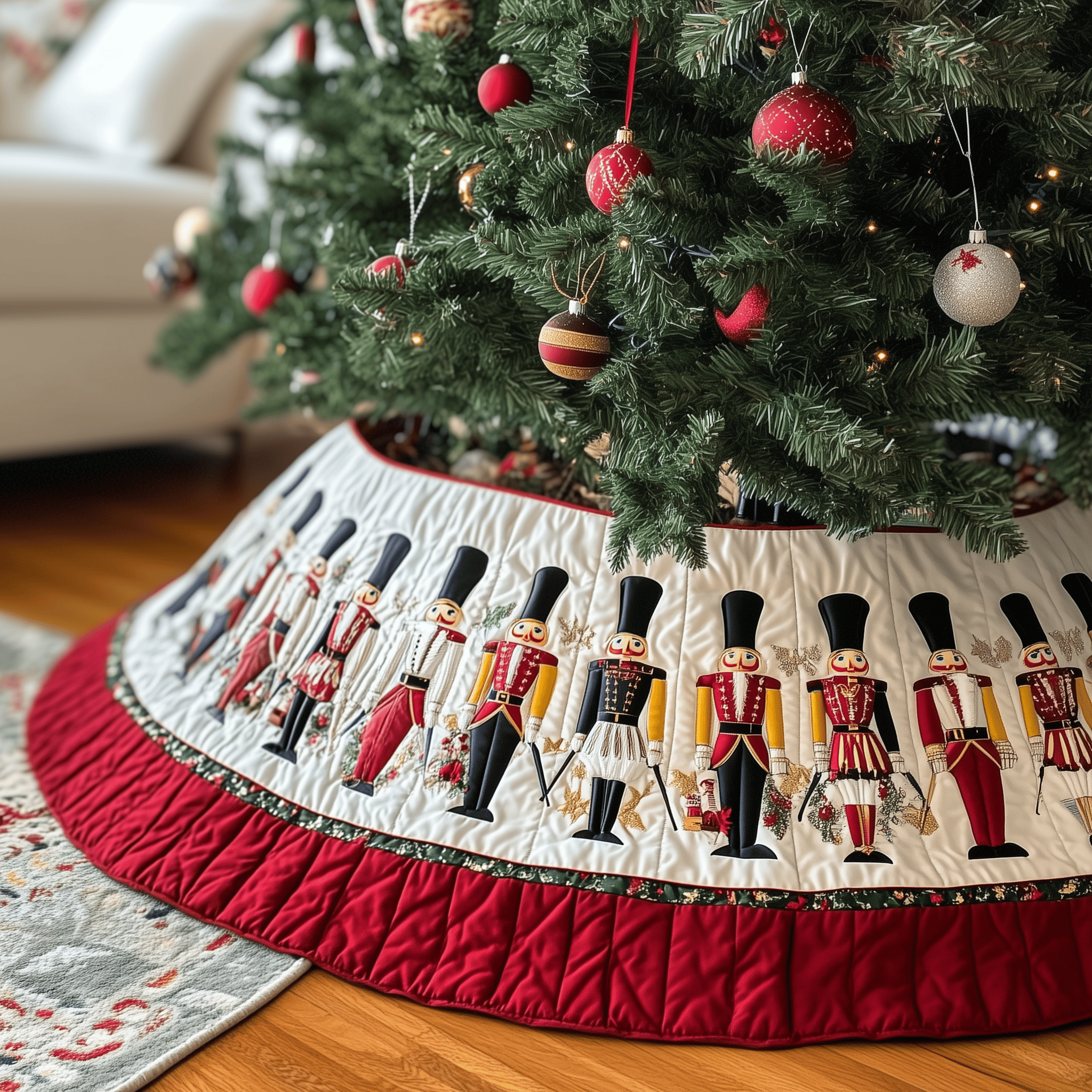 Nutcracker Quilted Tree Skirt Feel the Warmth of the Holidays with a Safe Tree Skirt Nutcracker Quilted Tree Skirt Feel the Warmth of the Holidays with a Safe Tree Skirt