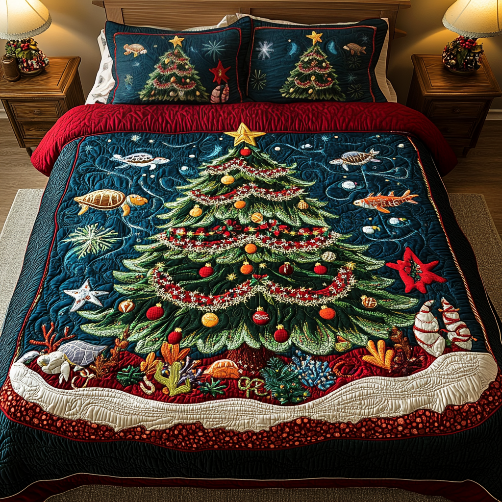 Ocean Noel Quilted Bedding Set Ocean Themed Gift Ideas Ocean Noel Quilted Bedding Set Ocean Themed Gift Ideas