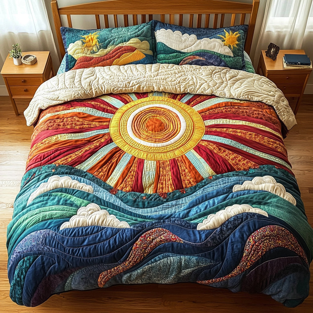 Ocean Sunrise Quilted Bedding Set You Are My Sunshine Gifts Ocean Sunrise Quilted Bedding Set You Are My Sunshine Gifts