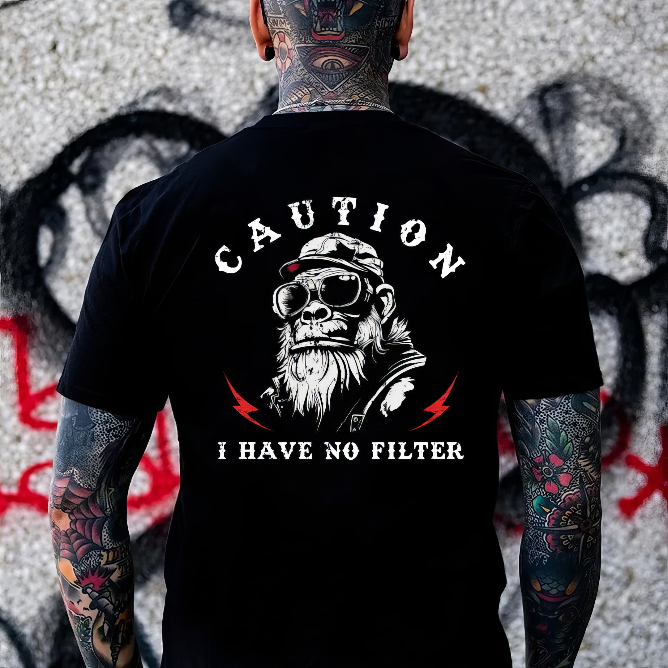 Old Monkey Caution I Have No Filter T-Shirt Father'S Day Gifts For Husband Old Monkey Caution I Have No Filter T-Shirt Father'S Day Gifts For Husband