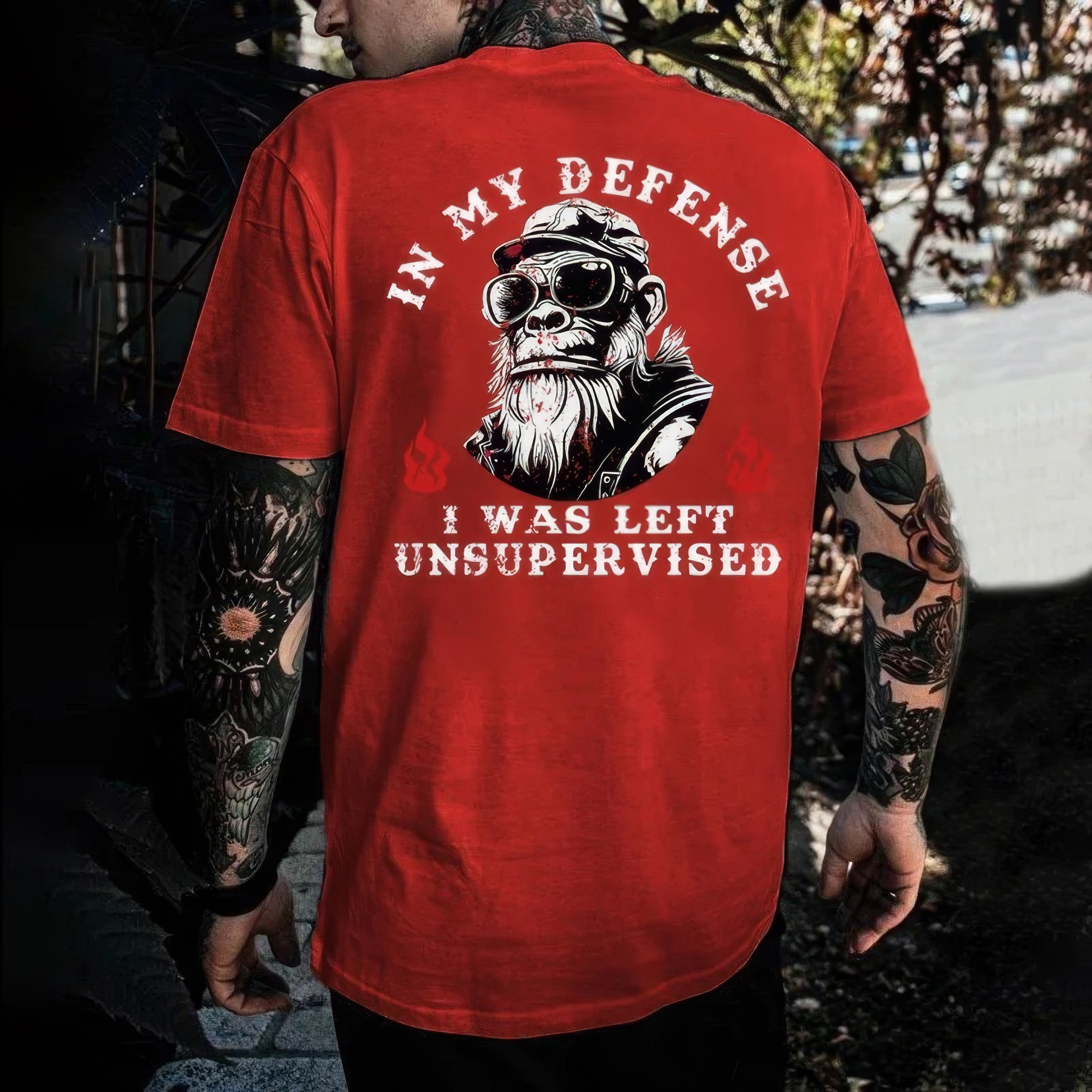 Old Monkey In My Defense I Was Left Unsupervised T-Shirt Father Daughter Gifts Old Monkey In My Defense I Was Left Unsupervised T-Shirt Father Daughter Gifts