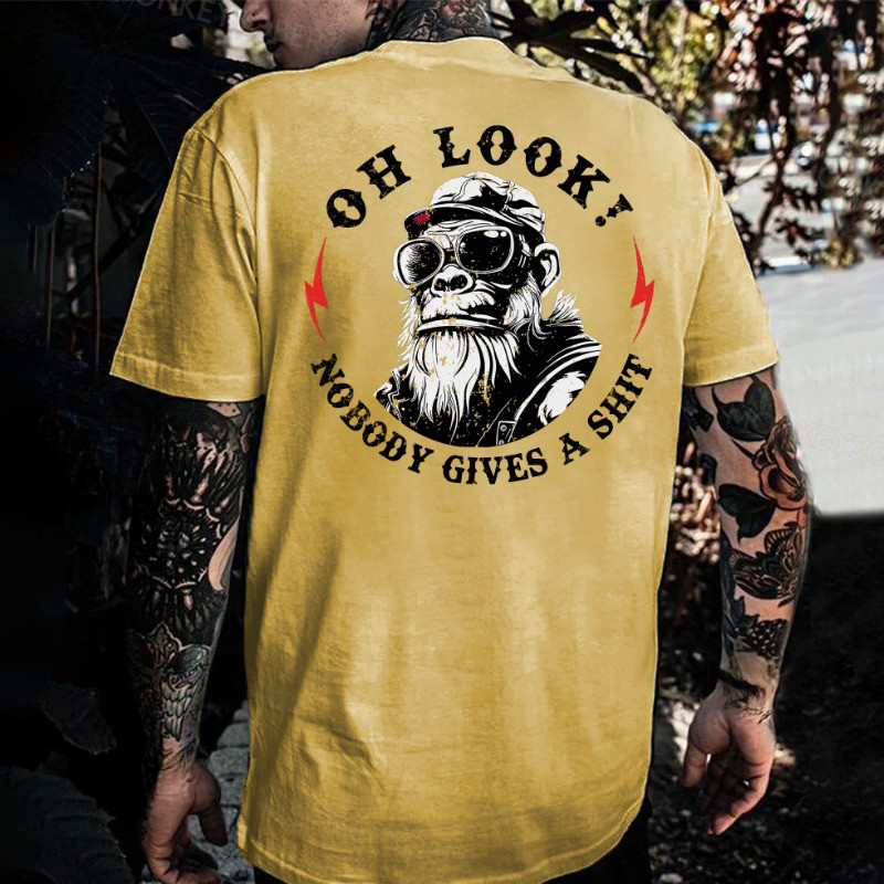Old Monkey Oh Look Nobody Gives A Shit T-Shirt Father's Day Gifts For Grandpa Old Monkey Oh Look Nobody Gives A Shit T-Shirt Father's Day Gifts For Grandpa