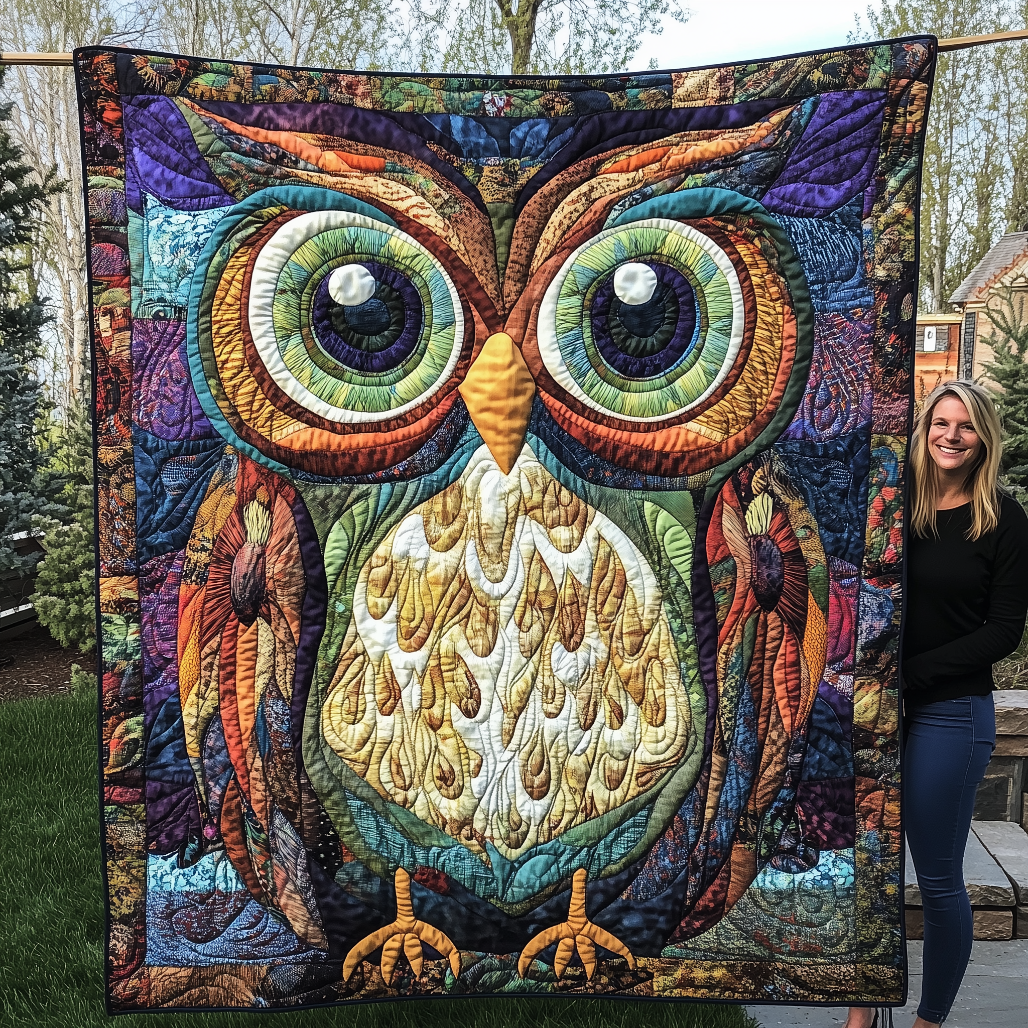 Owl Quilted Blanket Throw Blankets For Couch Owl Gifts For Men Owl Quilted Blanket Throw Blankets For Couch Owl Gifts For Men