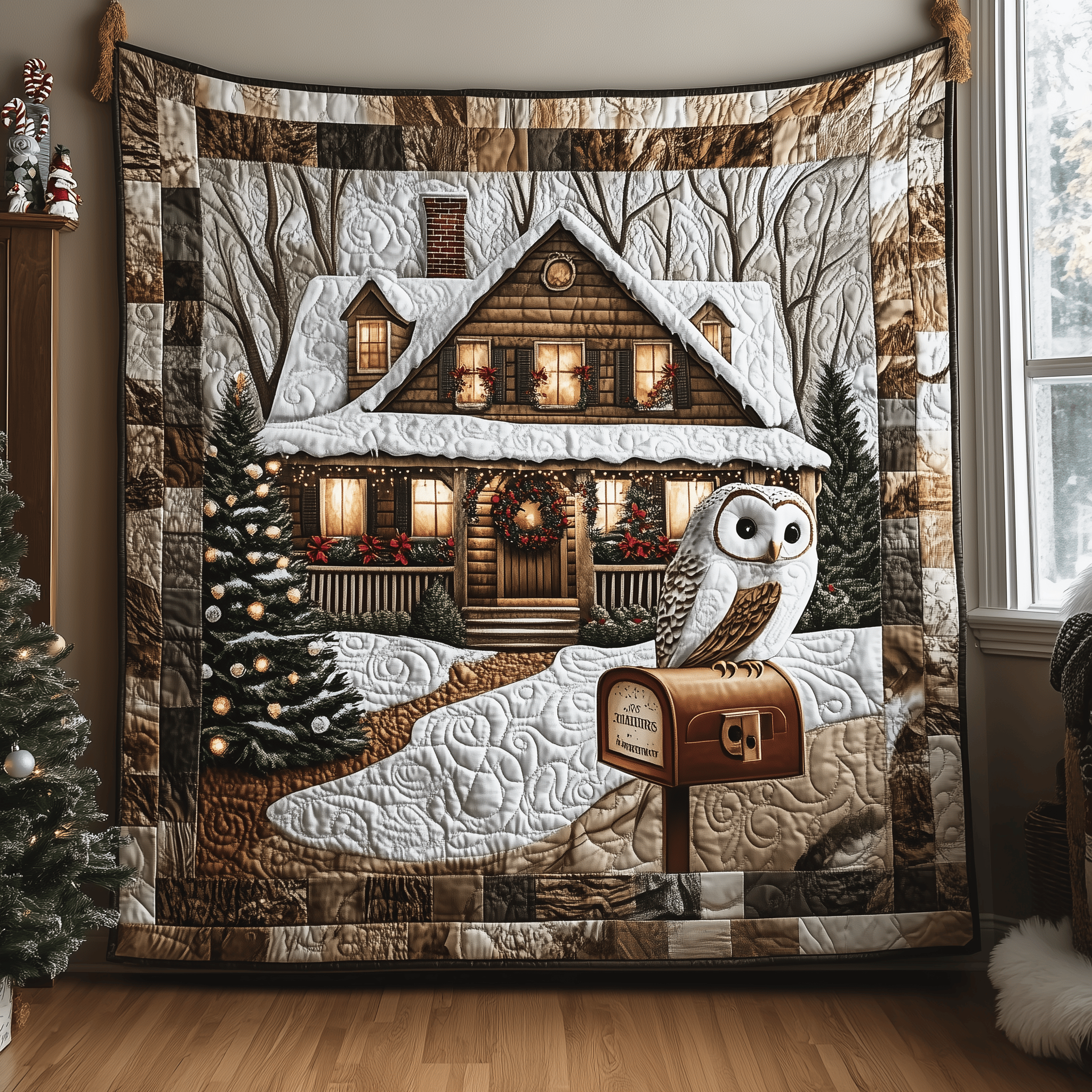 Owl Snow Cabin Quilted Blanket Enjoy Every Moment with a Blanket That Works Anywhere Owl Snow Cabin Quilted Blanket Enjoy Every Moment with a Blanket That Works Anywhere