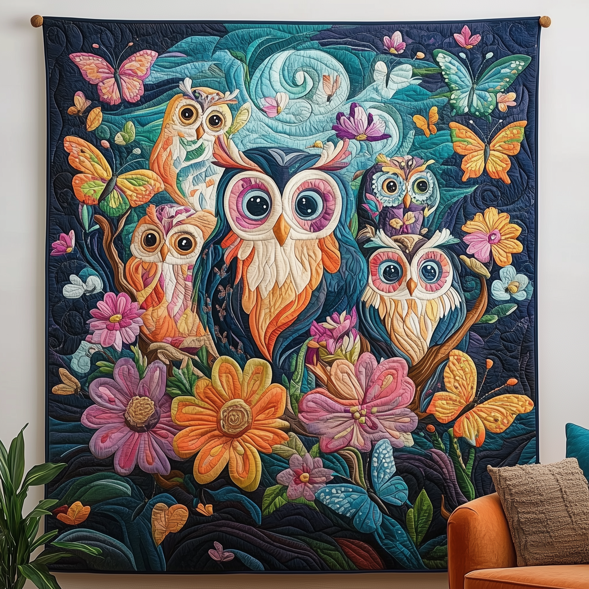 Owls of the Twilight Quilted Blanket Throw Blankets For Couch Owl Theme Gifts Owls of the Twilight Quilted Blanket Throw Blankets For Couch Owl Theme Gifts