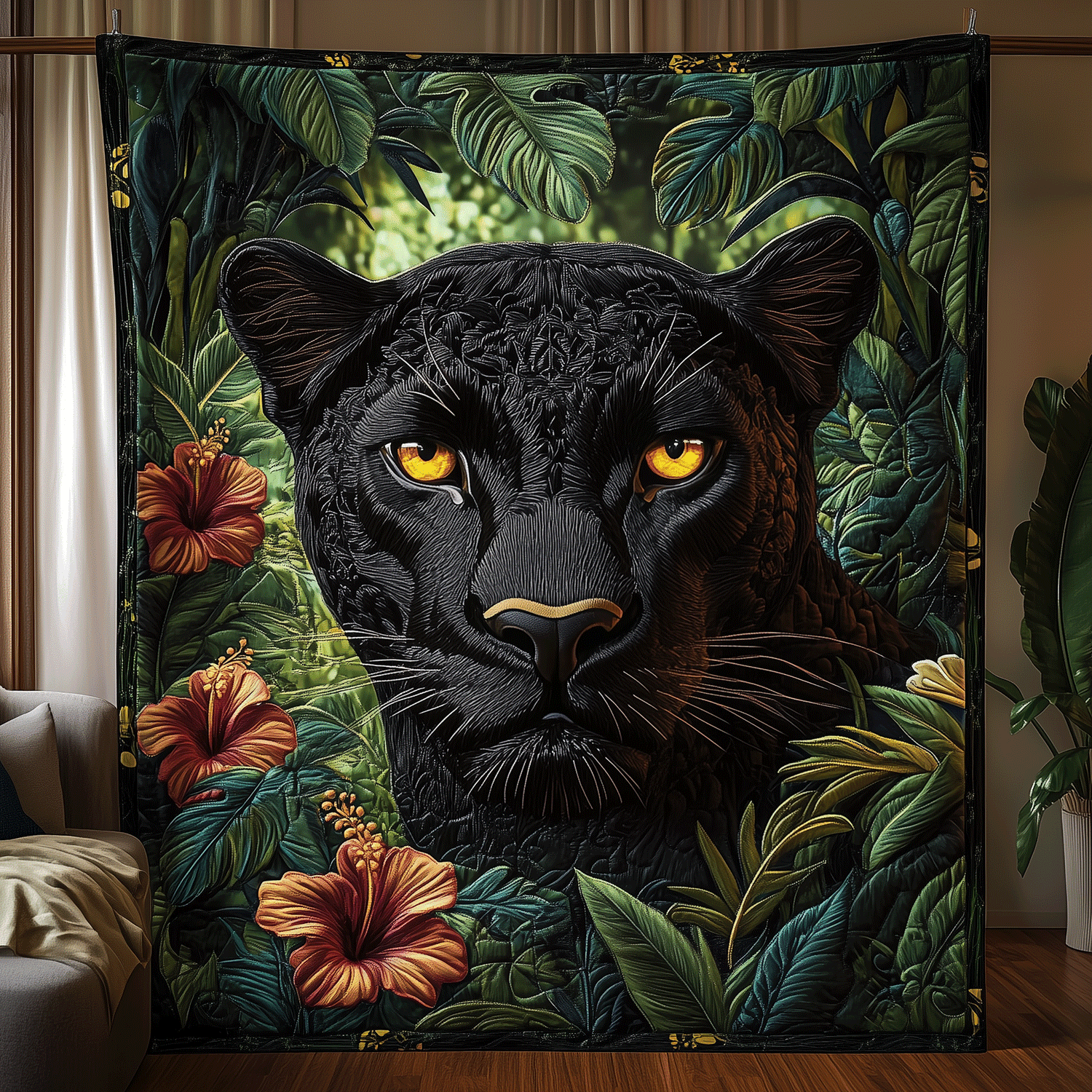 Panther Majesty Quilted Blanket Mom And Daughter Gifts Panther Majesty Quilted Blanket Mom And Daughter Gifts