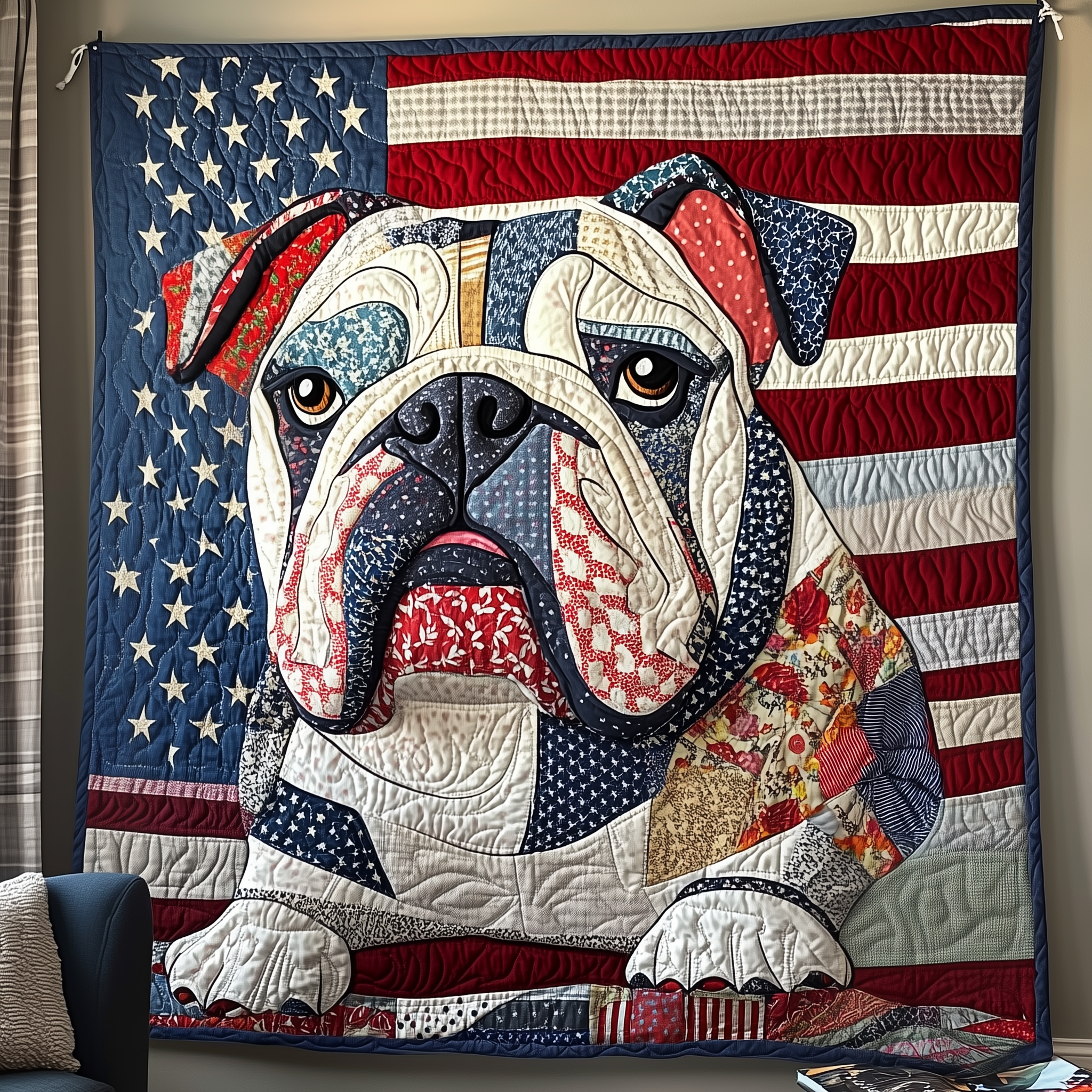 Patriotic Bulldog Quilted Blanket Best Throw Blanket Gift Ideas For Pet Lovers Patriotic Bulldog Quilted Blanket Best Throw Blanket Gift Ideas For Pet Lovers