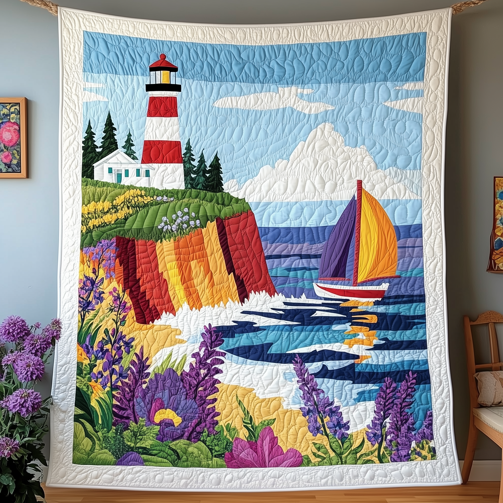 Peaceful Coastal Quilted Blanket Feel the Luxury of a Blanket That Stands Out Peaceful Coastal Quilted Blanket Feel the Luxury of a Blanket That Stands Out