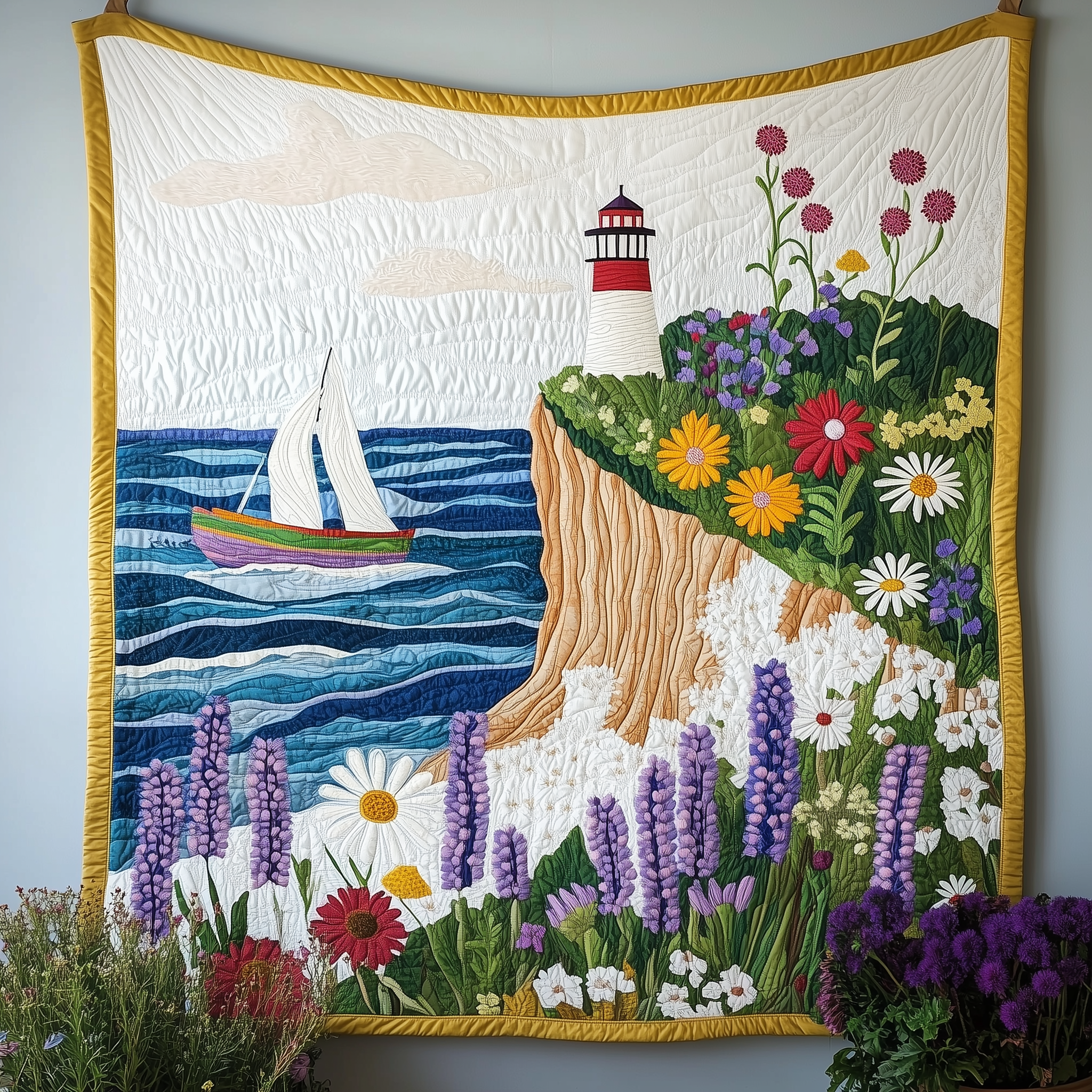 Peaceful Coastal Quilted Blanket Feel Unique with a Blanket Made Just for You Peaceful Coastal Quilted Blanket Feel Unique with a Blanket Made Just for You