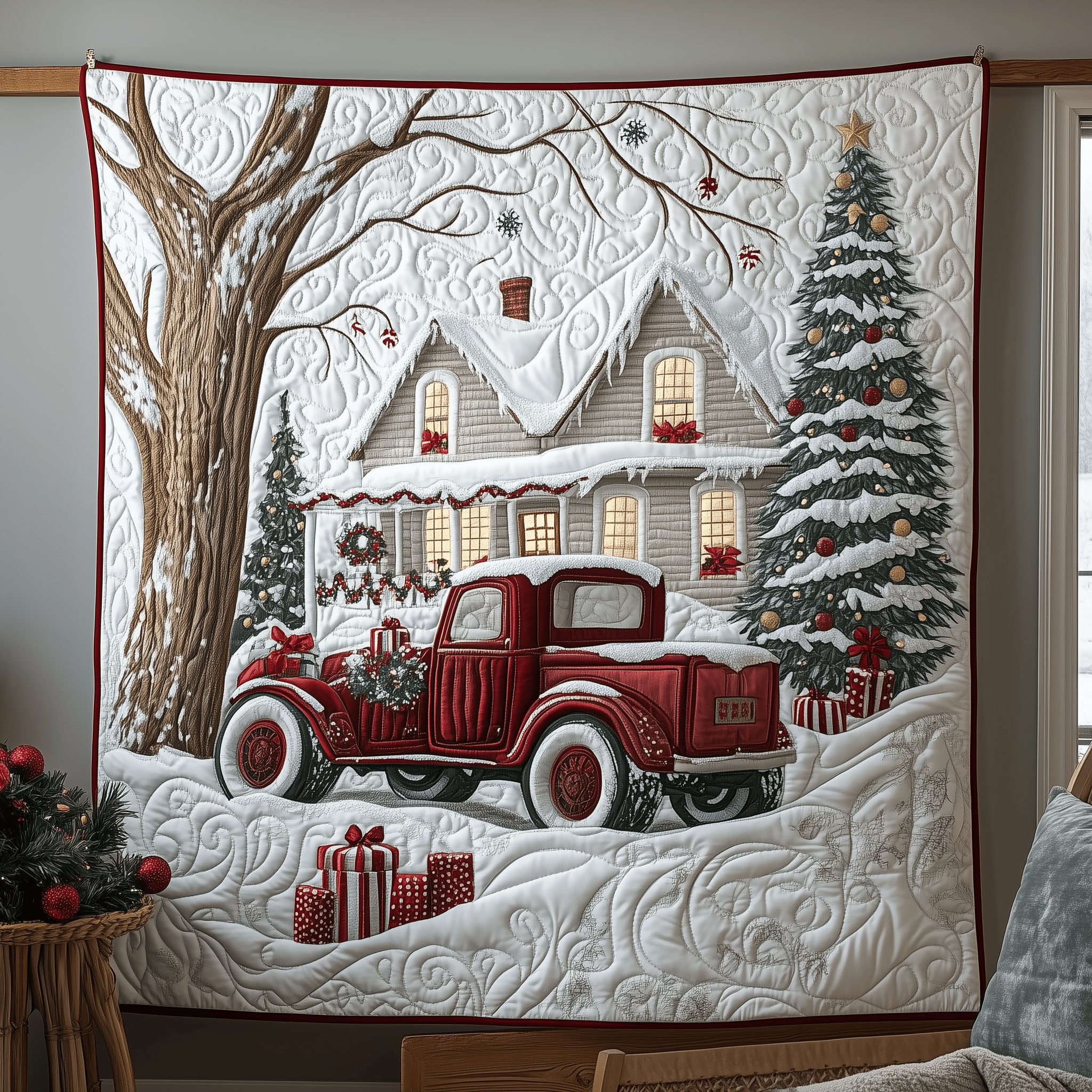 Peaceful Snow Cabin Quilted Blanket Snuggle Up with a Blanket That Brings Everyone Closer Peaceful Snow Cabin Quilted Blanket Snuggle Up with a Blanket That Brings Everyone Closer