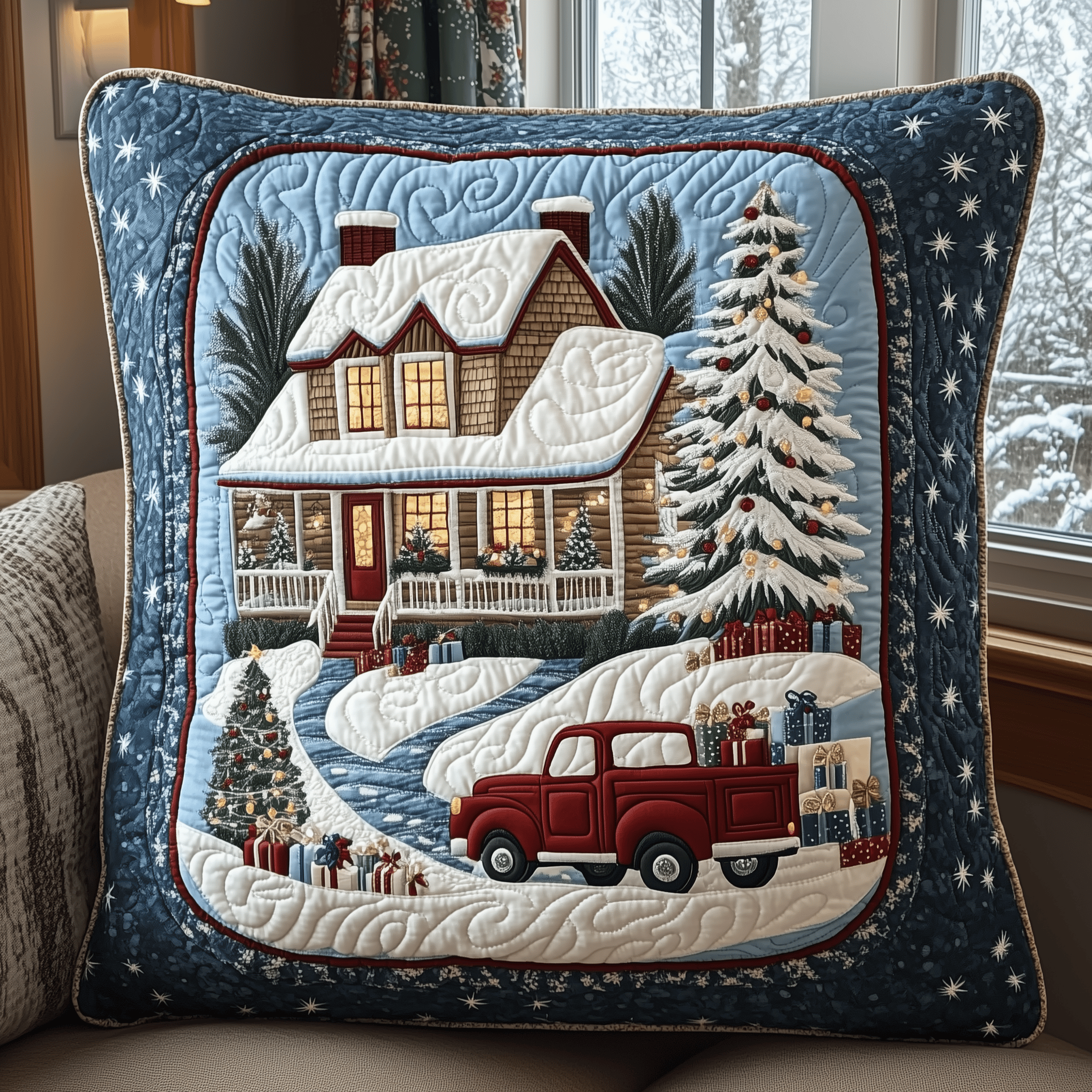 Peaceful Snow Cabin Quilted Pillow Case A Clean and Comfortable Sleep Starts with Our Pillow Cases Peaceful Snow Cabin Quilted Pillow Case A Clean and Comfortable Sleep Starts with Our Pillow Cases