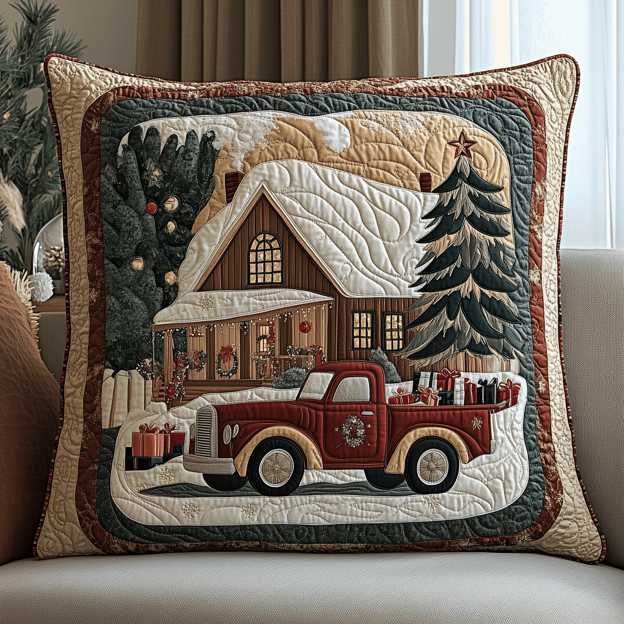 Peaceful Snow Cabin Quilted Pillow Case Add Elegance to Your Space with Stylish Pillow Cases Peaceful Snow Cabin Quilted Pillow Case Add Elegance to Your Space with Stylish Pillow Cases