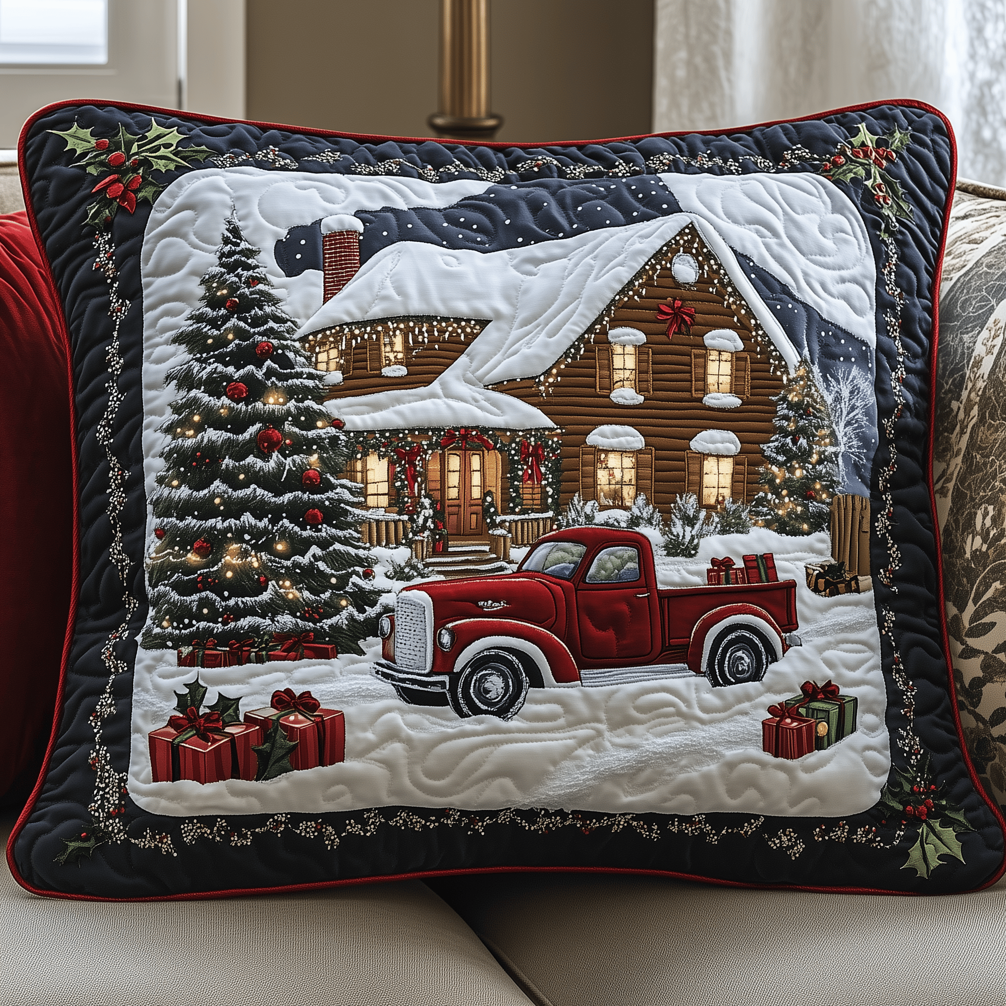 Peaceful Snow Cabin Quilted Pillow Case Chic Pillow Cases for a Bedroom That Stands Out Peaceful Snow Cabin Quilted Pillow Case Chic Pillow Cases for a Bedroom That Stands Out