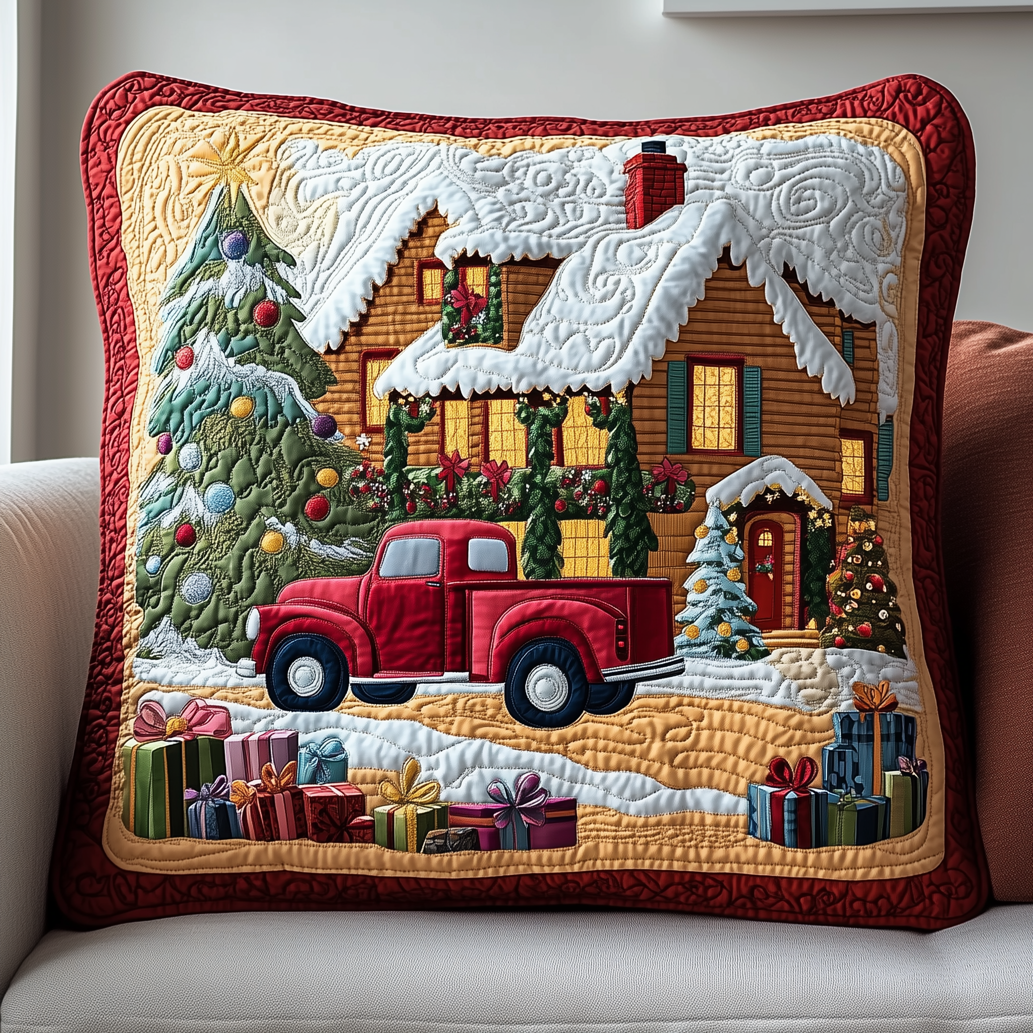Peaceful Snow Cabin Quilted Pillow Case Enjoy the Serenity of Sleep with Soft Pillow Cases Peaceful Snow Cabin Quilted Pillow Case Enjoy the Serenity of Sleep with Soft Pillow Cases