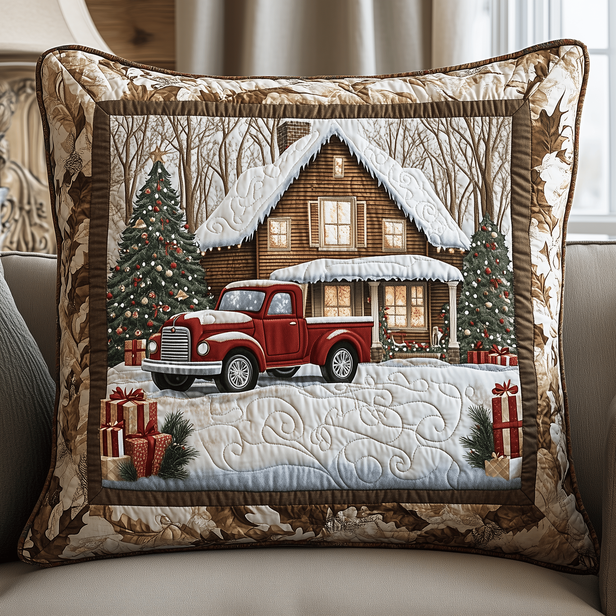 Peaceful Snow Cabin Quilted Pillow Case Protect Your Pillows with a Stylish and Durable Case Peaceful Snow Cabin Quilted Pillow Case Protect Your Pillows with a Stylish and Durable Case