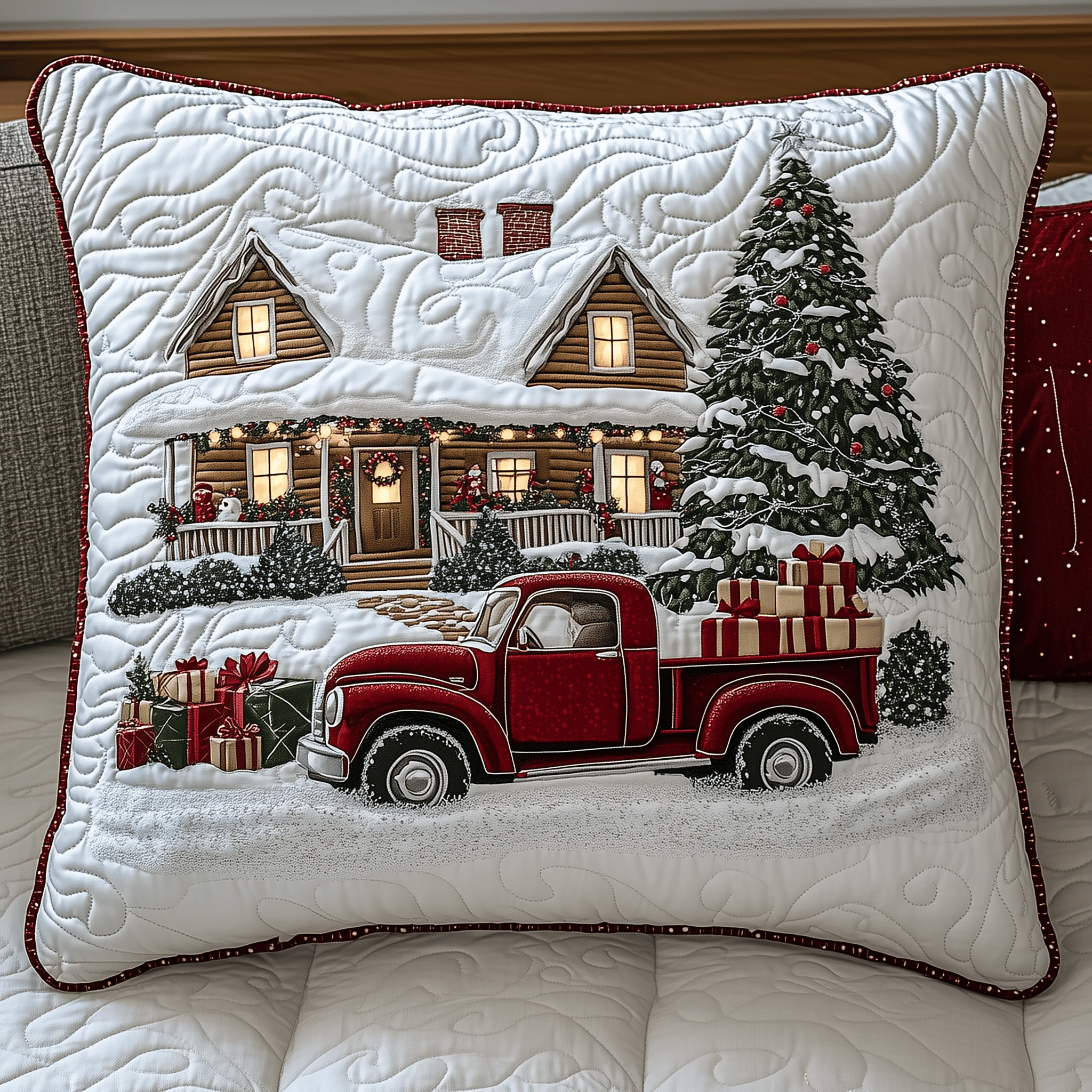 Peaceful Snow Cabin Quilted Pillow Case Sleep Soundly with a HighQuality Pillow Case Peaceful Snow Cabin Quilted Pillow Case Sleep Soundly with a HighQuality Pillow Case