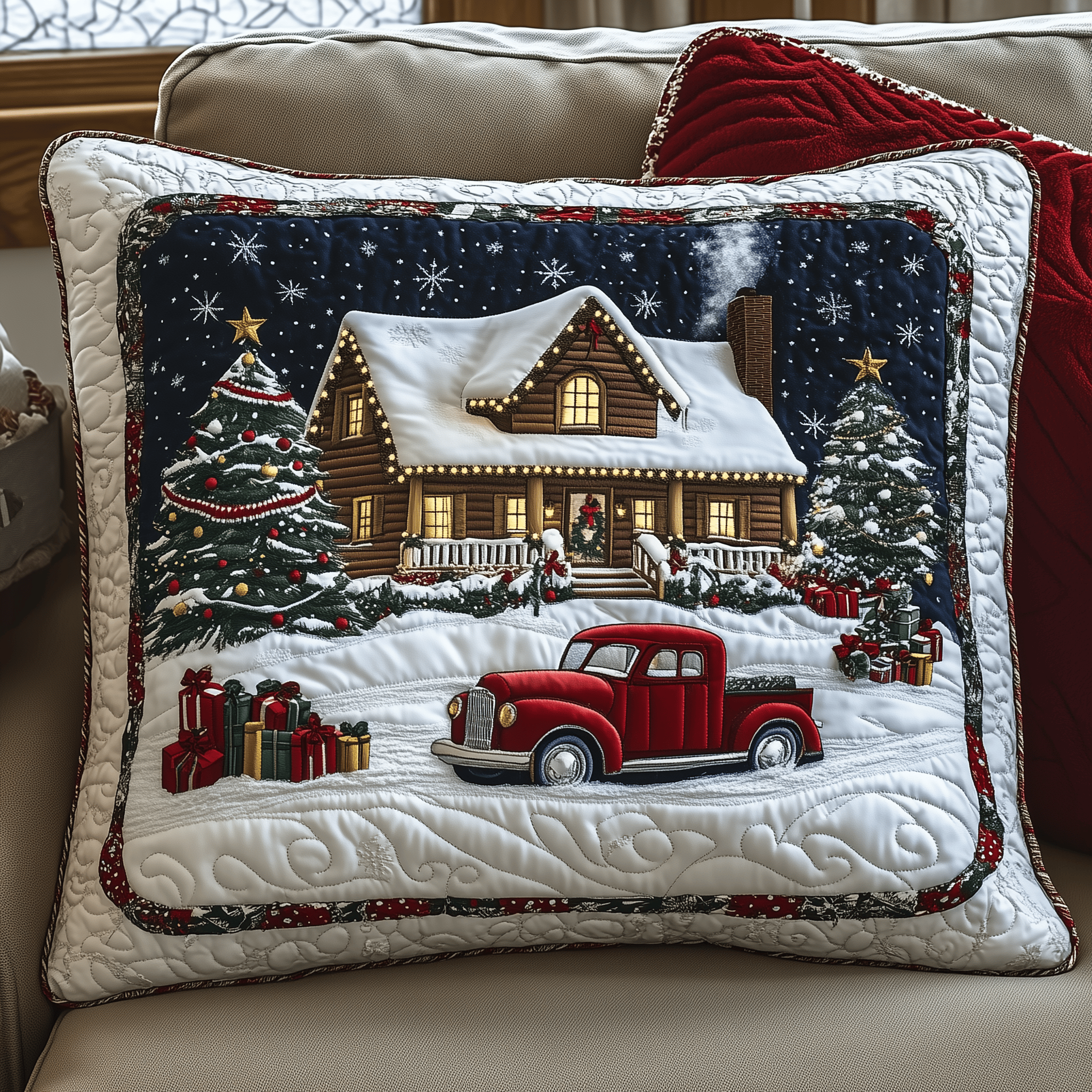 Peaceful Snow Cabin Quilted Pillow Case Wrap Your Dreams in Comfort with Luxurious Pillow Cases Peaceful Snow Cabin Quilted Pillow Case Wrap Your Dreams in Comfort with Luxurious Pillow Cases