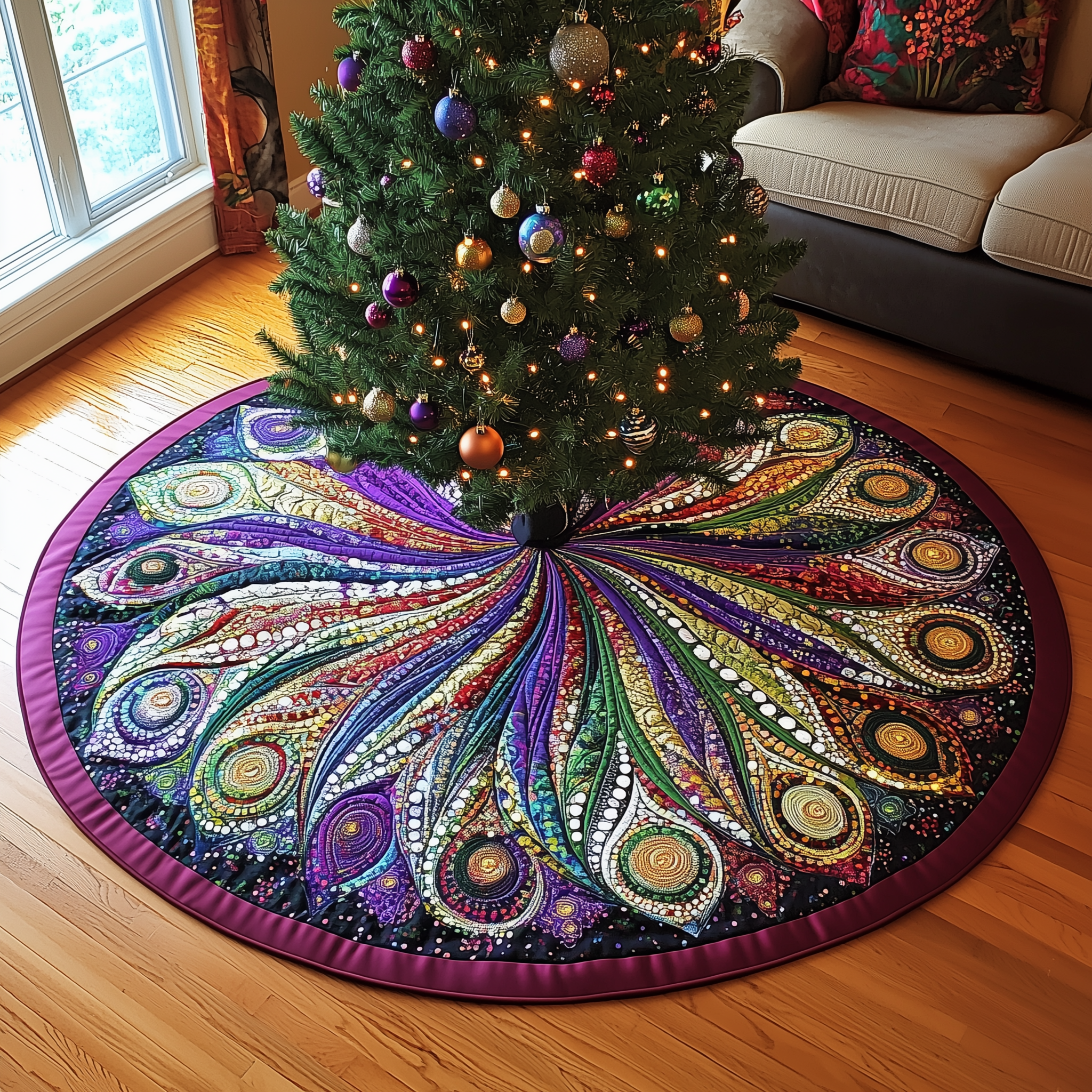 Peacock Mandala Quilted Tree Skirt Celebrate With Peace of Mind and a Durable Tree Skirt Peacock Mandala Quilted Tree Skirt Celebrate With Peace of Mind and a Durable Tree Skirt