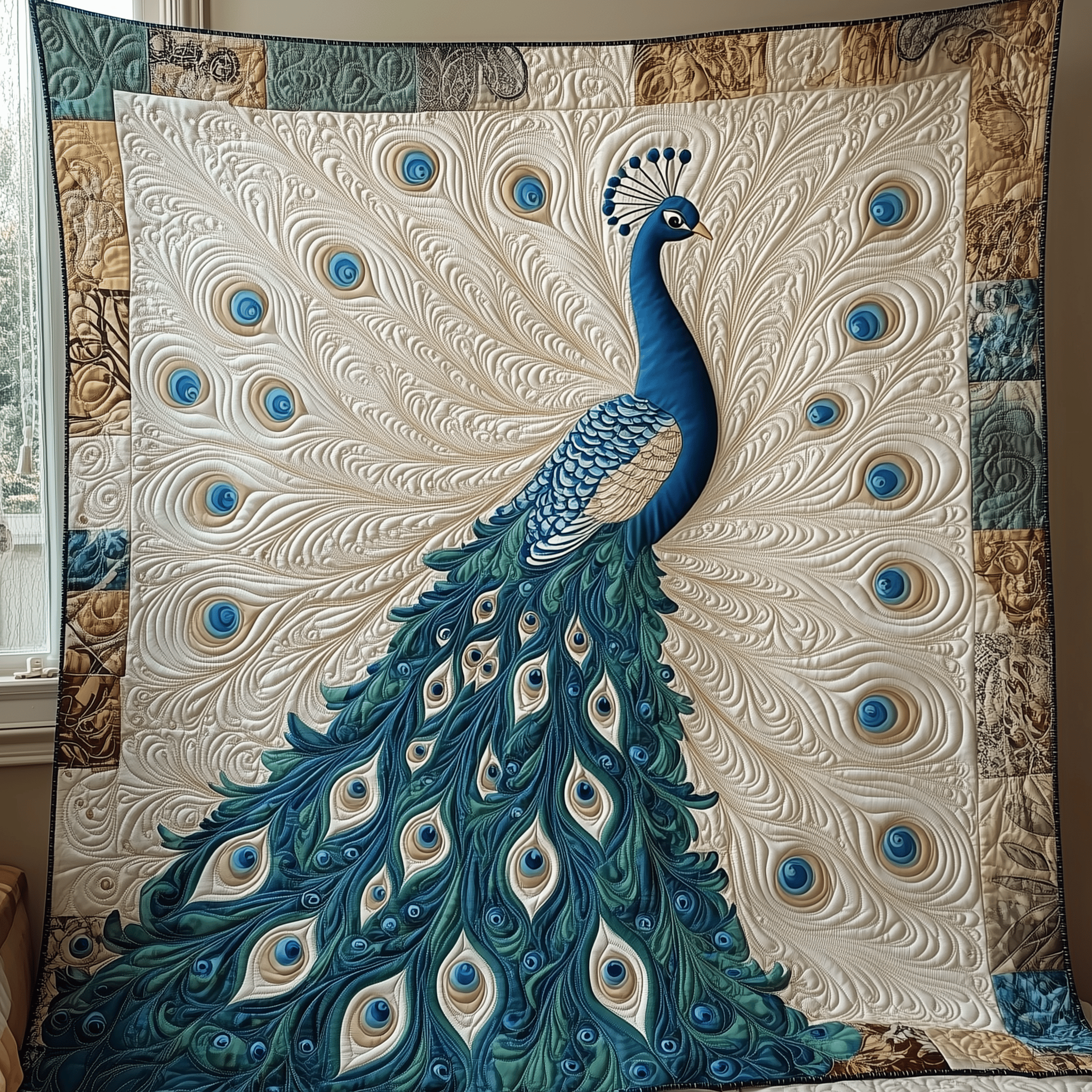 Peacock Quilted Blanket Feel the Heart of Home with a Blanket That Embraces All Peacock Quilted Blanket Feel the Heart of Home with a Blanket That Embraces All