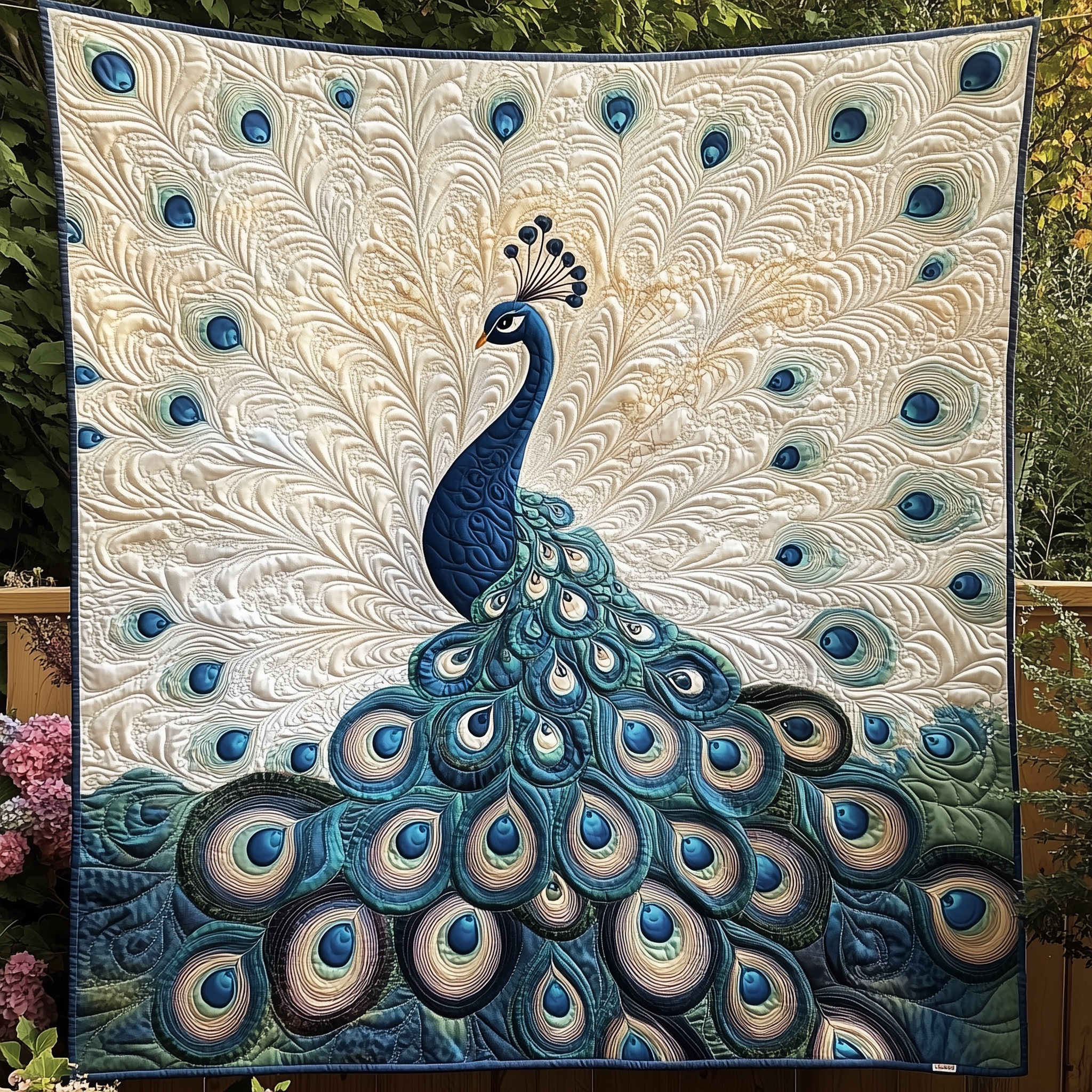 Peacock Quilted Blanket Feel Unique with a Blanket Made Just for You Peacock Quilted Blanket Feel Unique with a Blanket Made Just for You