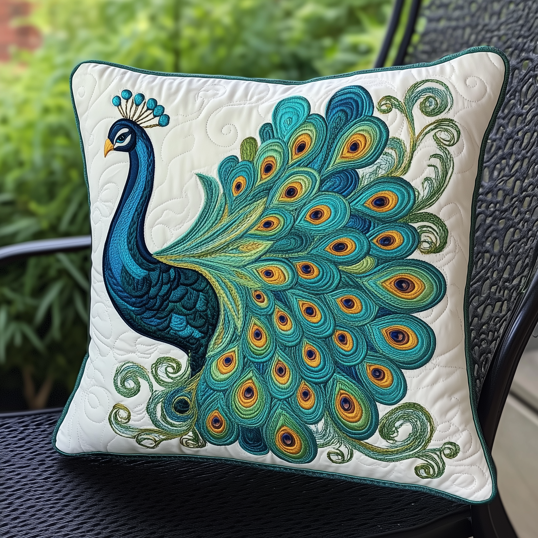 Peacock Quilted Pillow Case Dream Big Sleep Better Peacock Quilted Pillow Case Dream Big Sleep Better