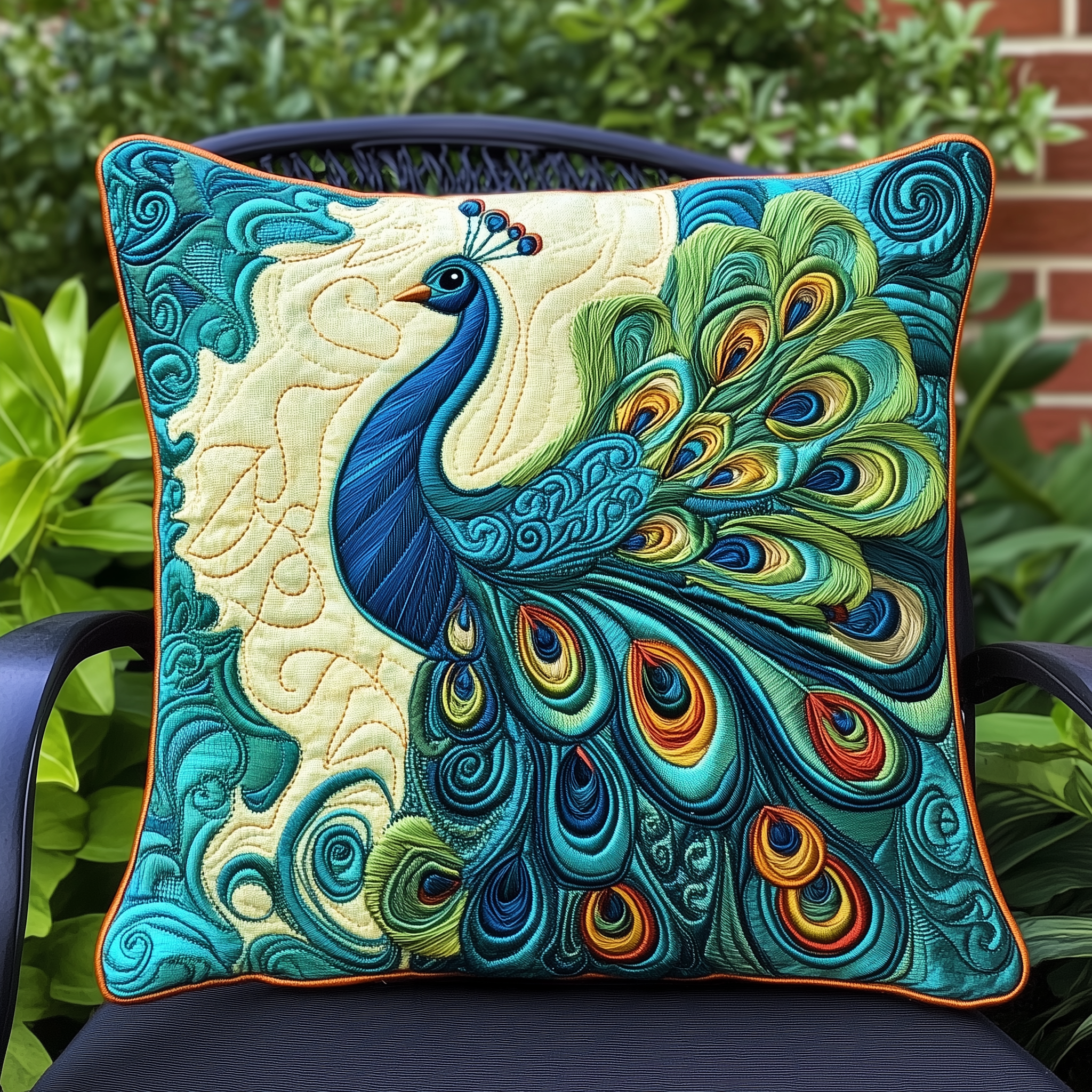 Peacock Quilted Pillow Case Feel Inspired to Sleep in Style Peacock Quilted Pillow Case Feel Inspired to Sleep in Style