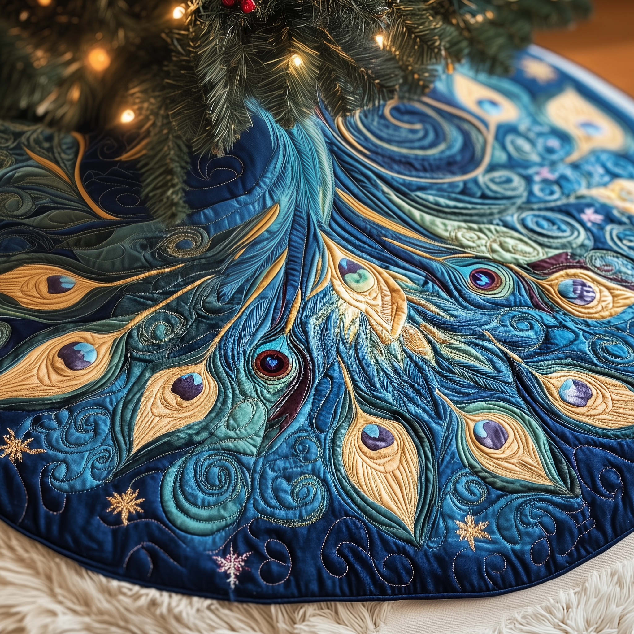 Peacock Quilted Tree Skirt Celebrate Beautifully with a Reliable Tree Skirt Peacock Quilted Tree Skirt Celebrate Beautifully with a Reliable Tree Skirt