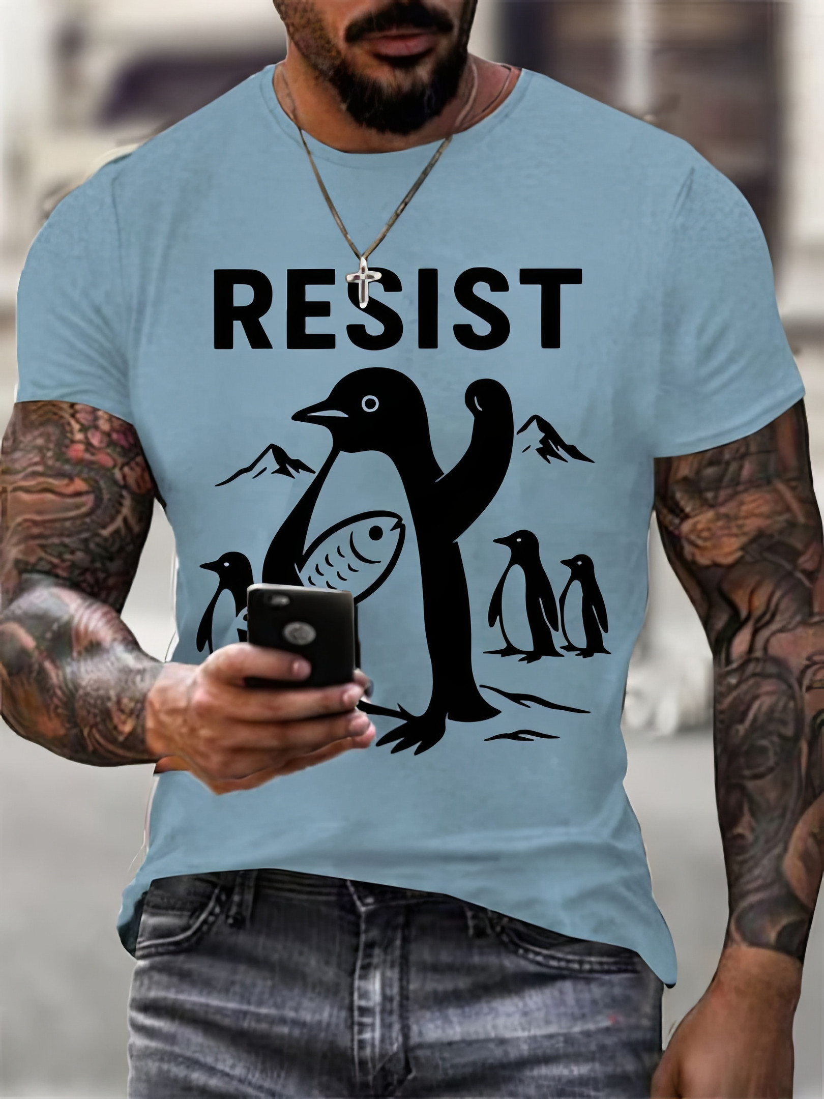 Penguins Resist Shirt For Men's Funny Penguin Clothing Gifts For Husband Penguins Resist Shirt For Men's Funny Penguin Clothing Gifts For Husband