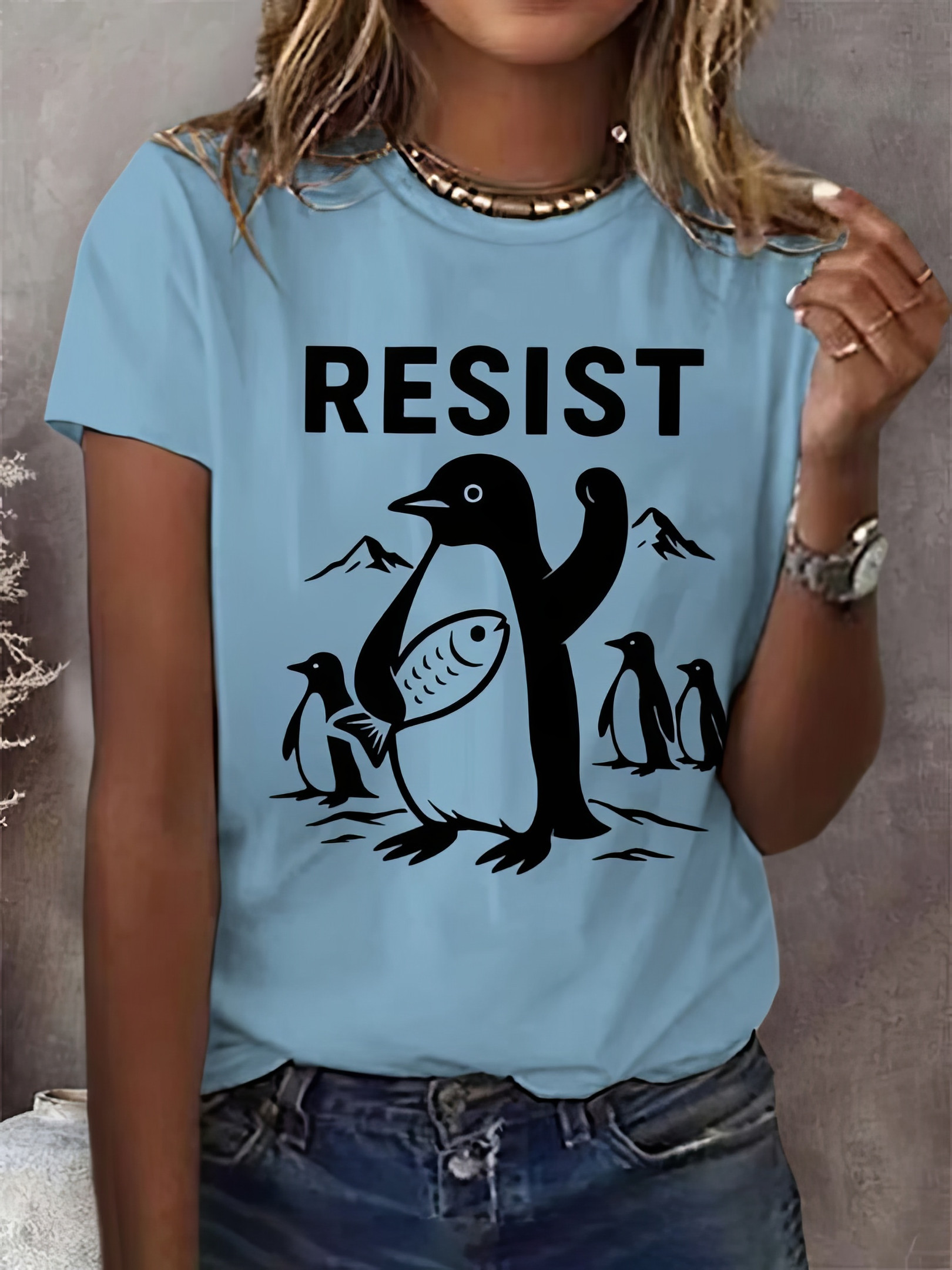 Penguins Resist Shirt Funny Penguin Clothing Mother's Day Gifts For Wife Penguins Resist Shirt Funny Penguin Clothing Mother's Day Gifts For Wife