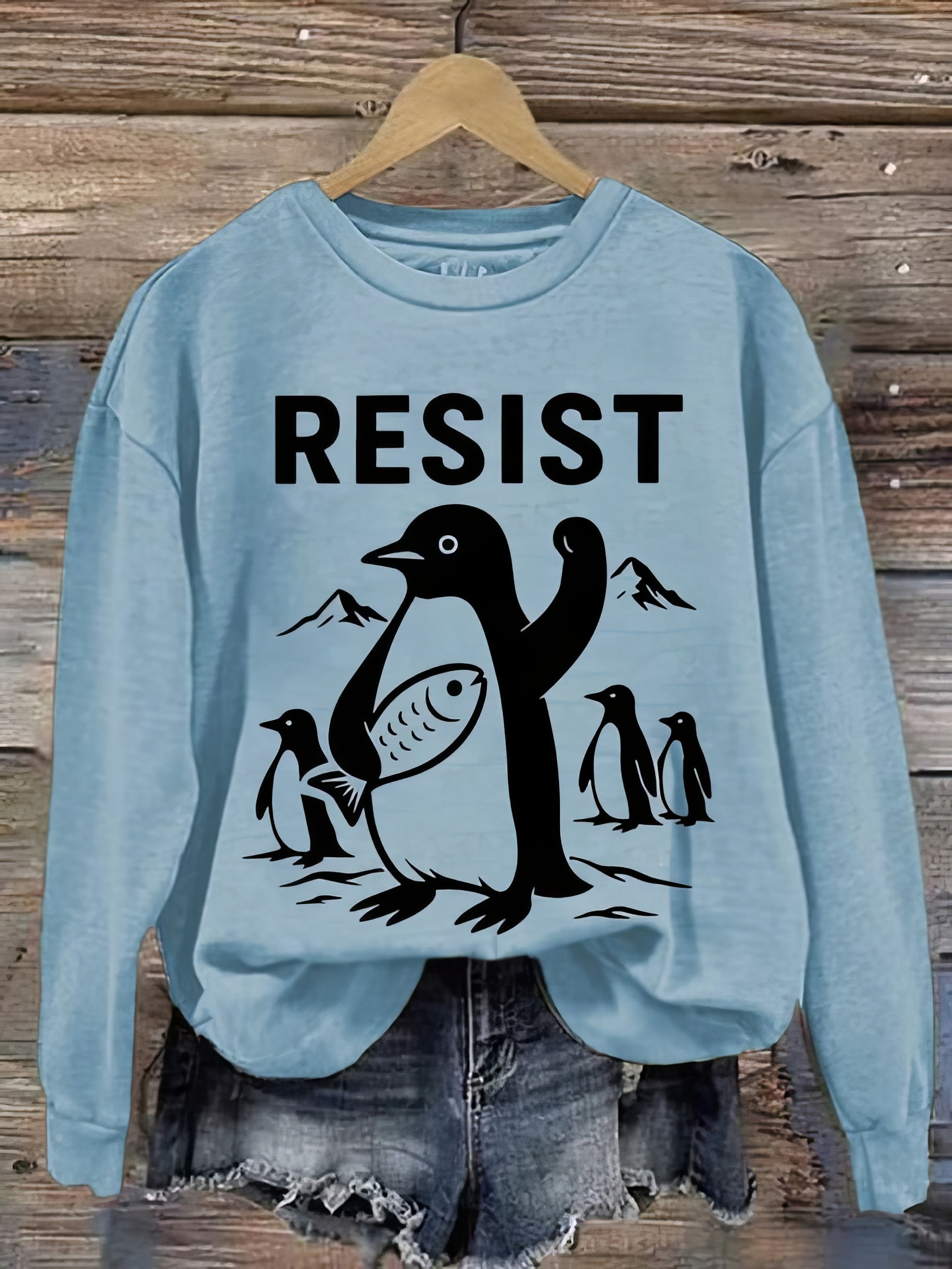 Penguins Resist Sweatshirt Funny Penguin Clothing Mother's Day Gifts For Wife Penguins Resist Sweatshirt Funny Penguin Clothing Mother's Day Gifts For Wife